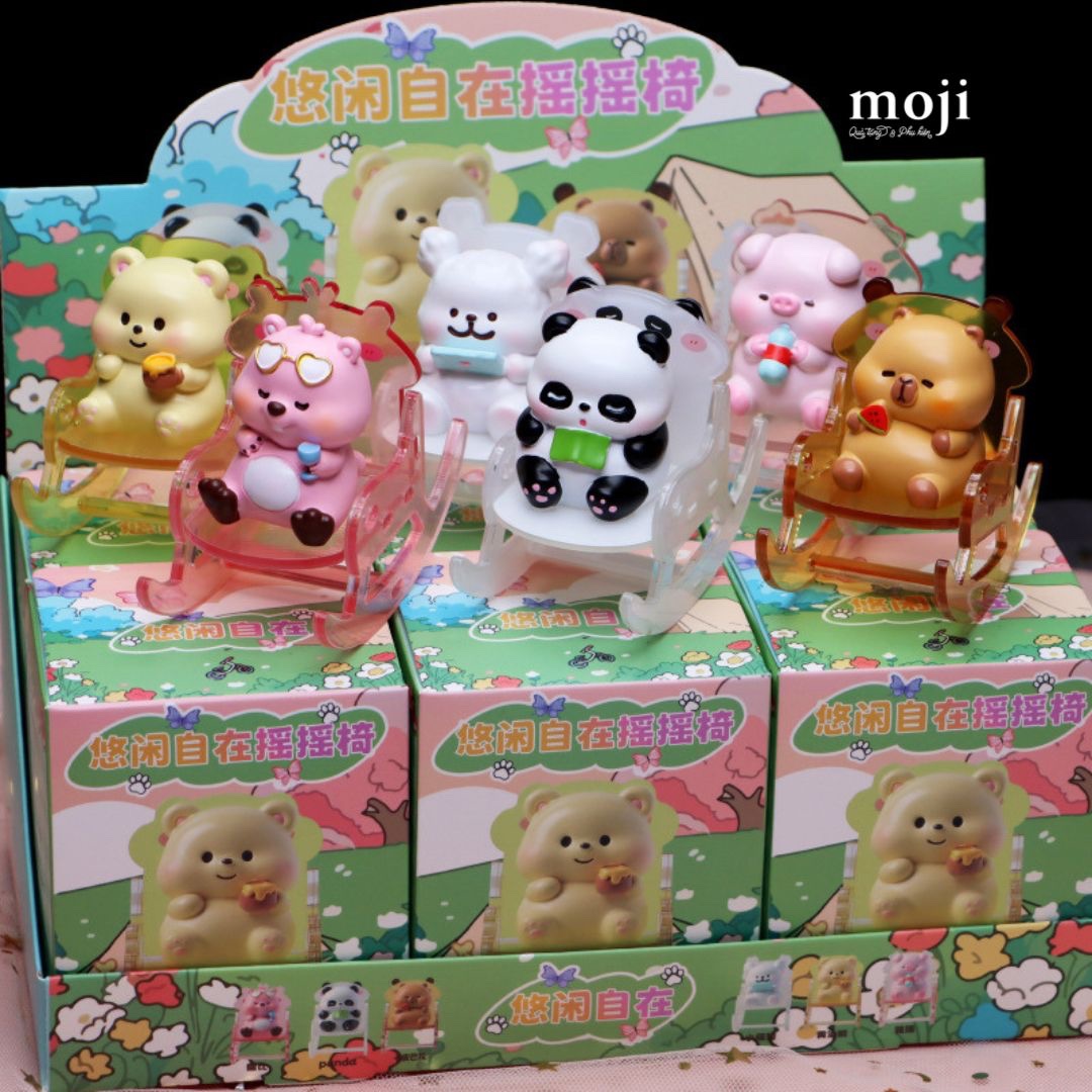 Blindbox tượng Cute animal ngồi ghế bập bênh