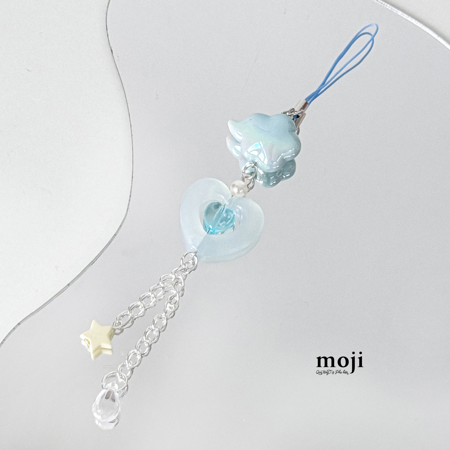 Móc đeo điện thoại Đám mây cloud heart star giọt nước