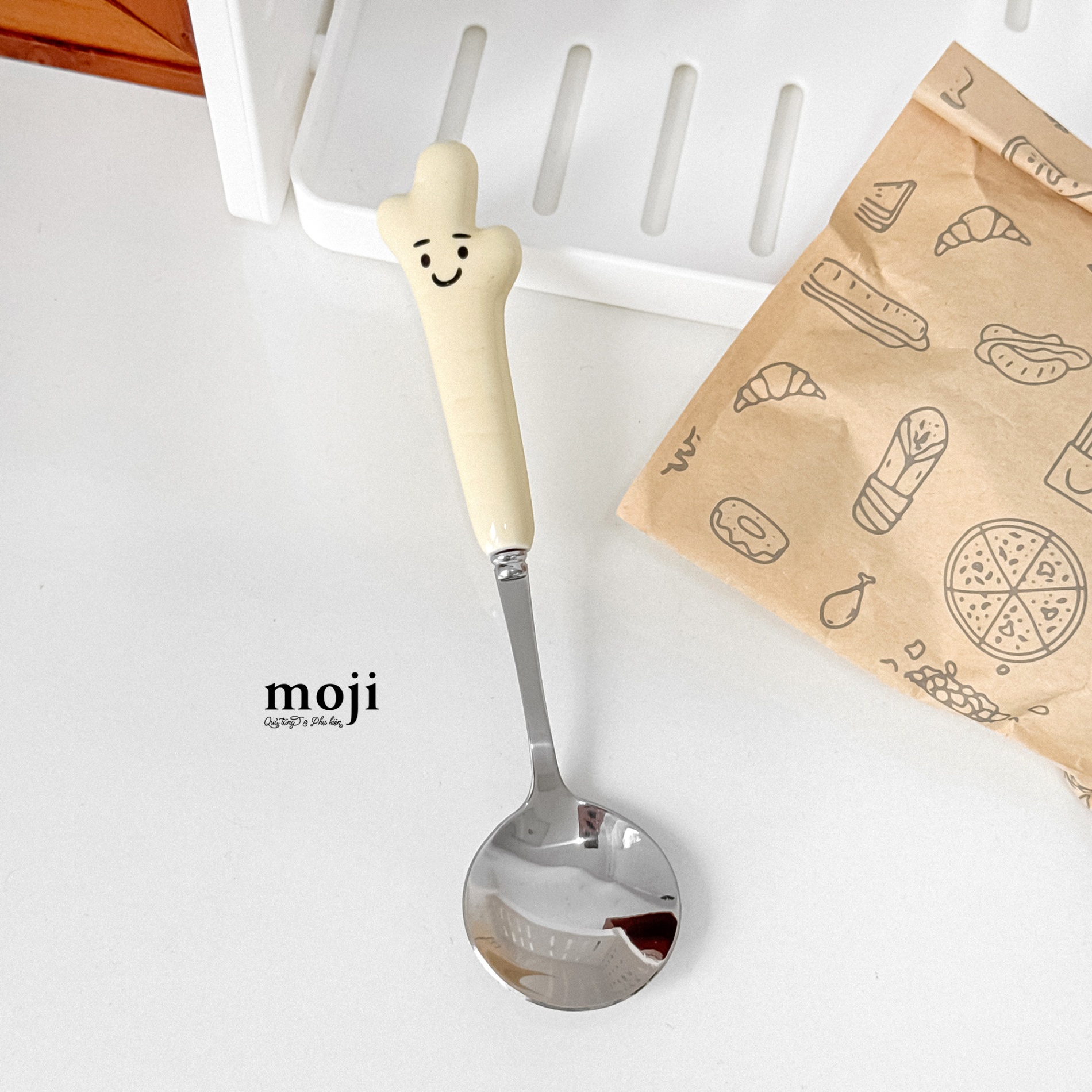 Thìa muỗng inox Vegetable củ gừng happy face