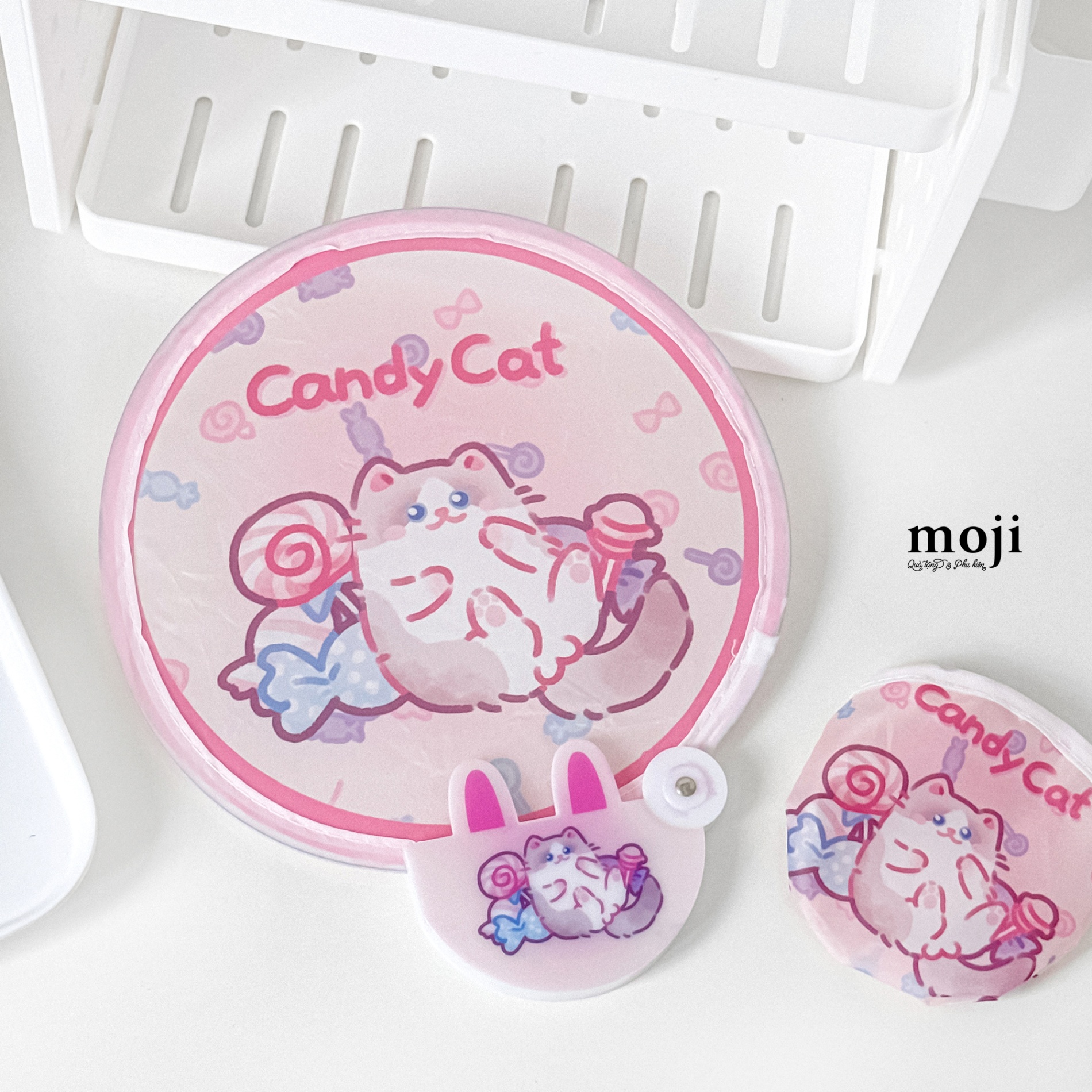Quạt tròn gấp sáng tạo Candy cat