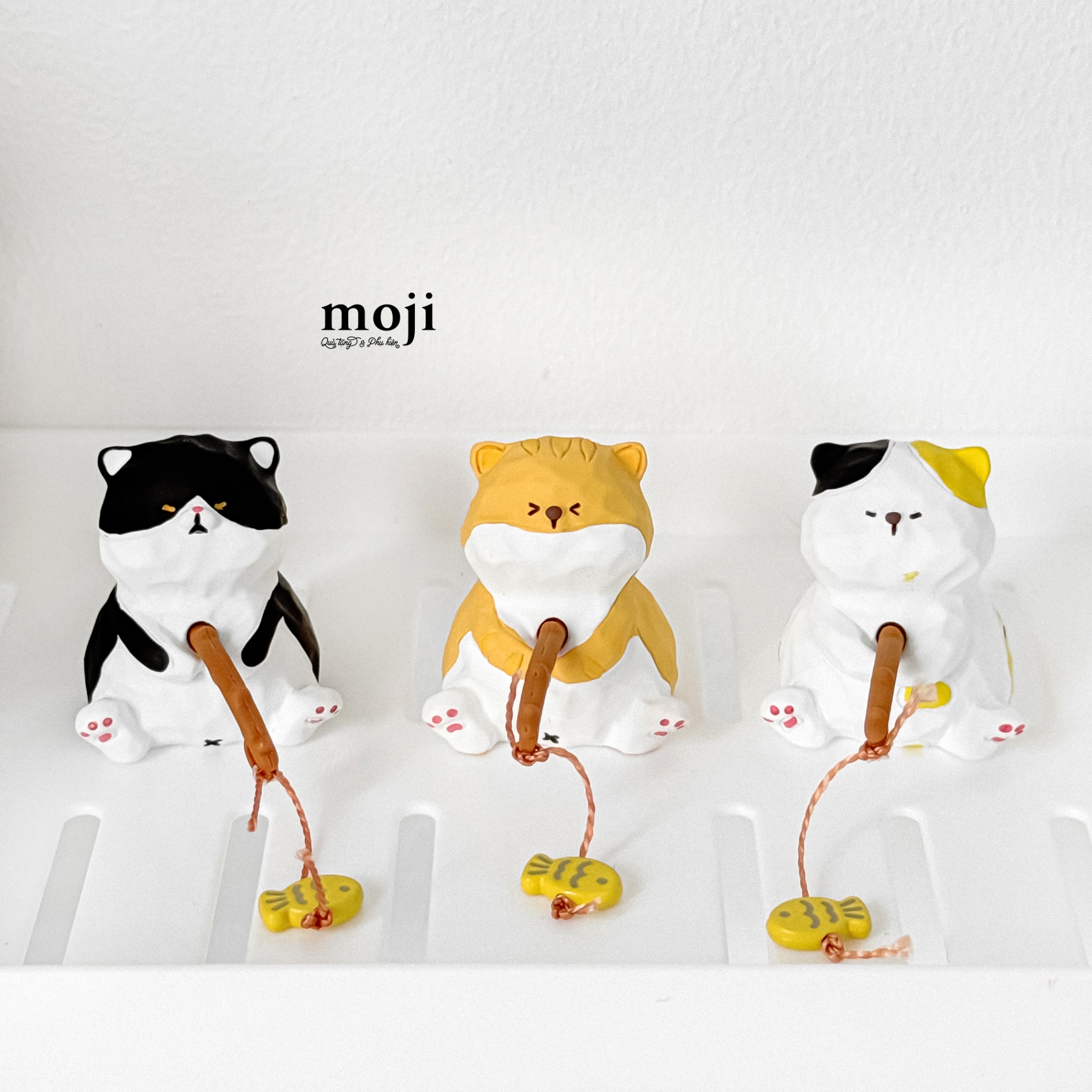 Tượng trưng bày trang trí Cat mèo câu cá 3x4