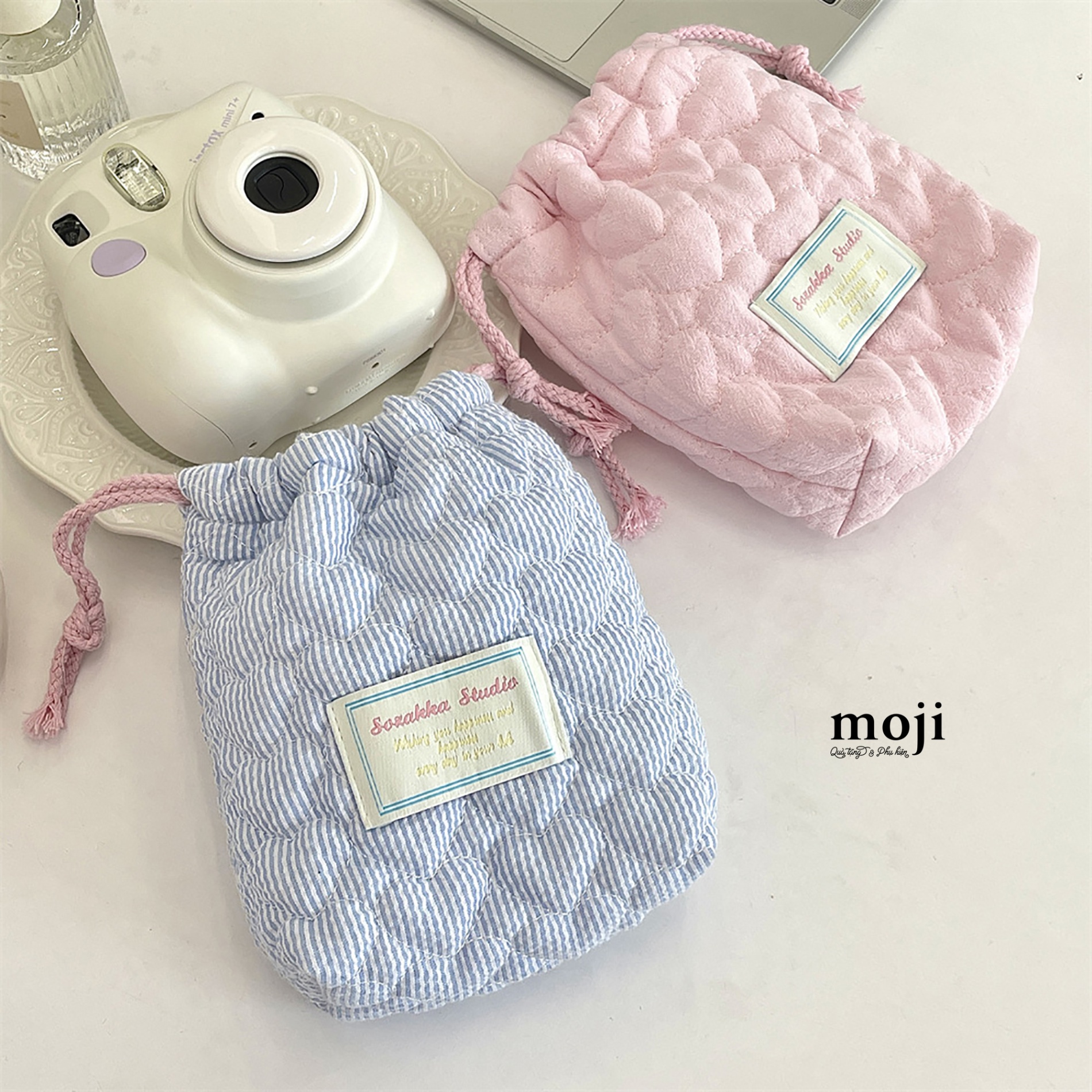 Túi vải dây rút đa năng Heart pattern 6x17x18