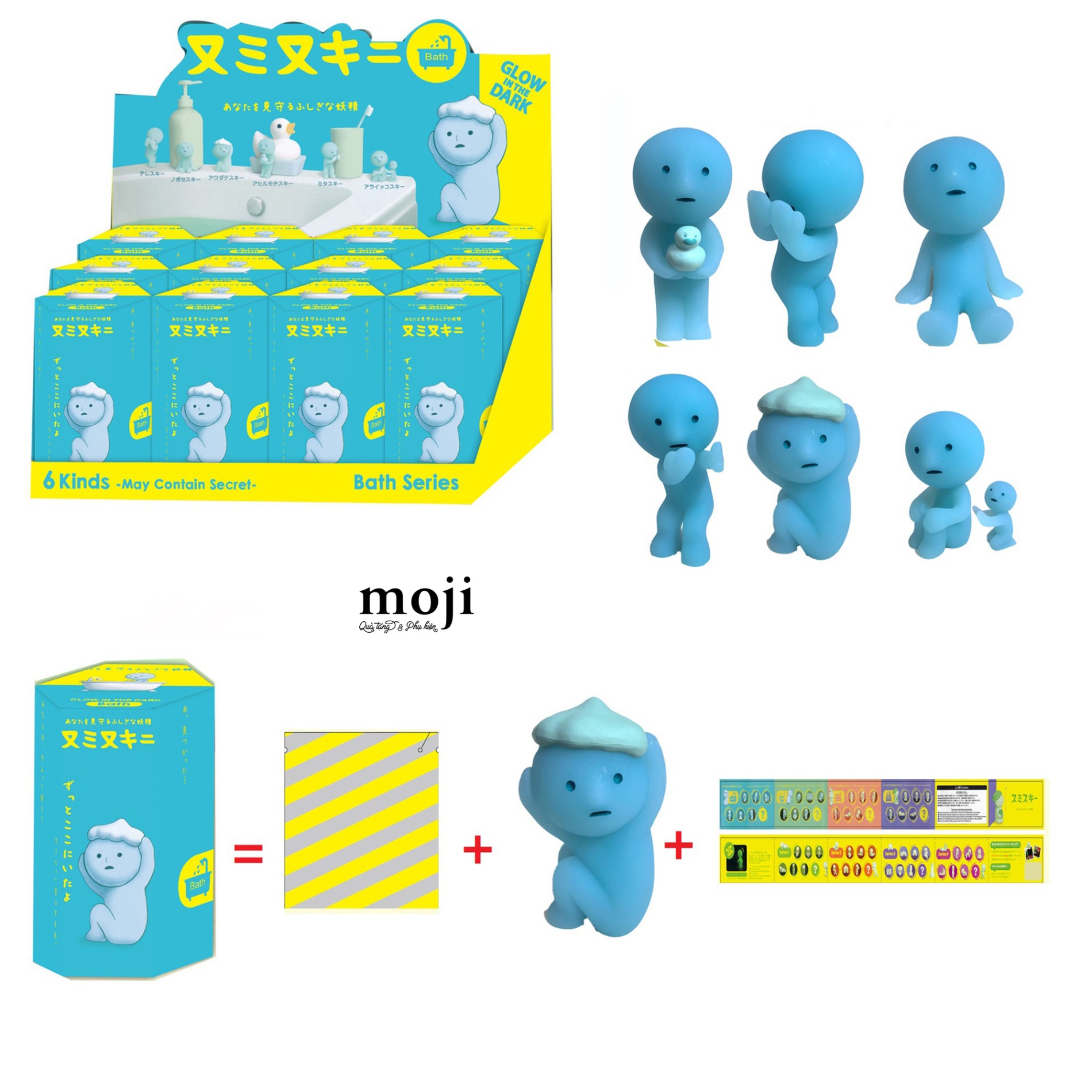 Blindbox tượng unoff SMISKI Bath Series glow in the dark