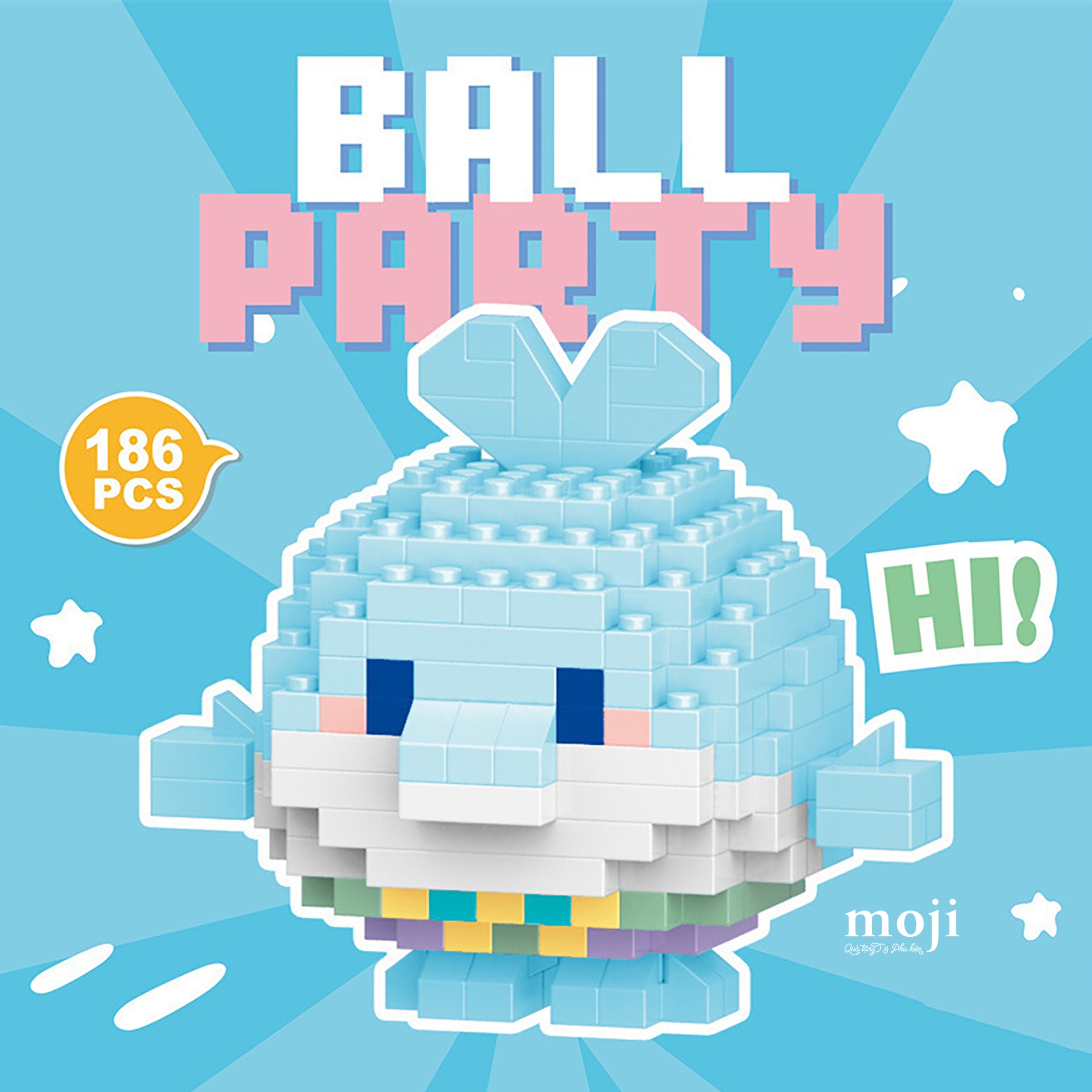 Đồ chơi xếp hình Cute dolphin cá heo ball 4x5x6