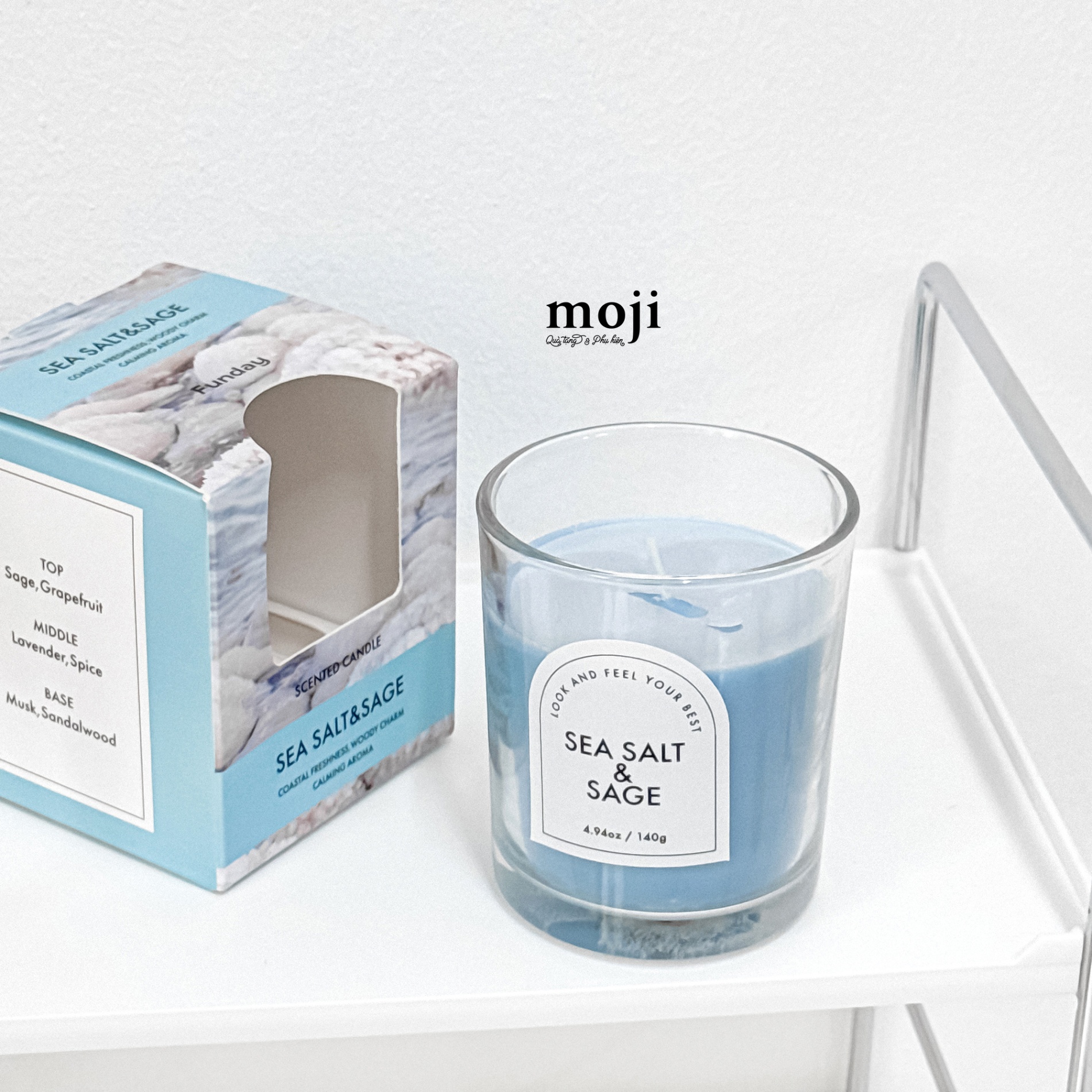 Nến thơm hũ Look and feel your best with sea salt and sage 150g