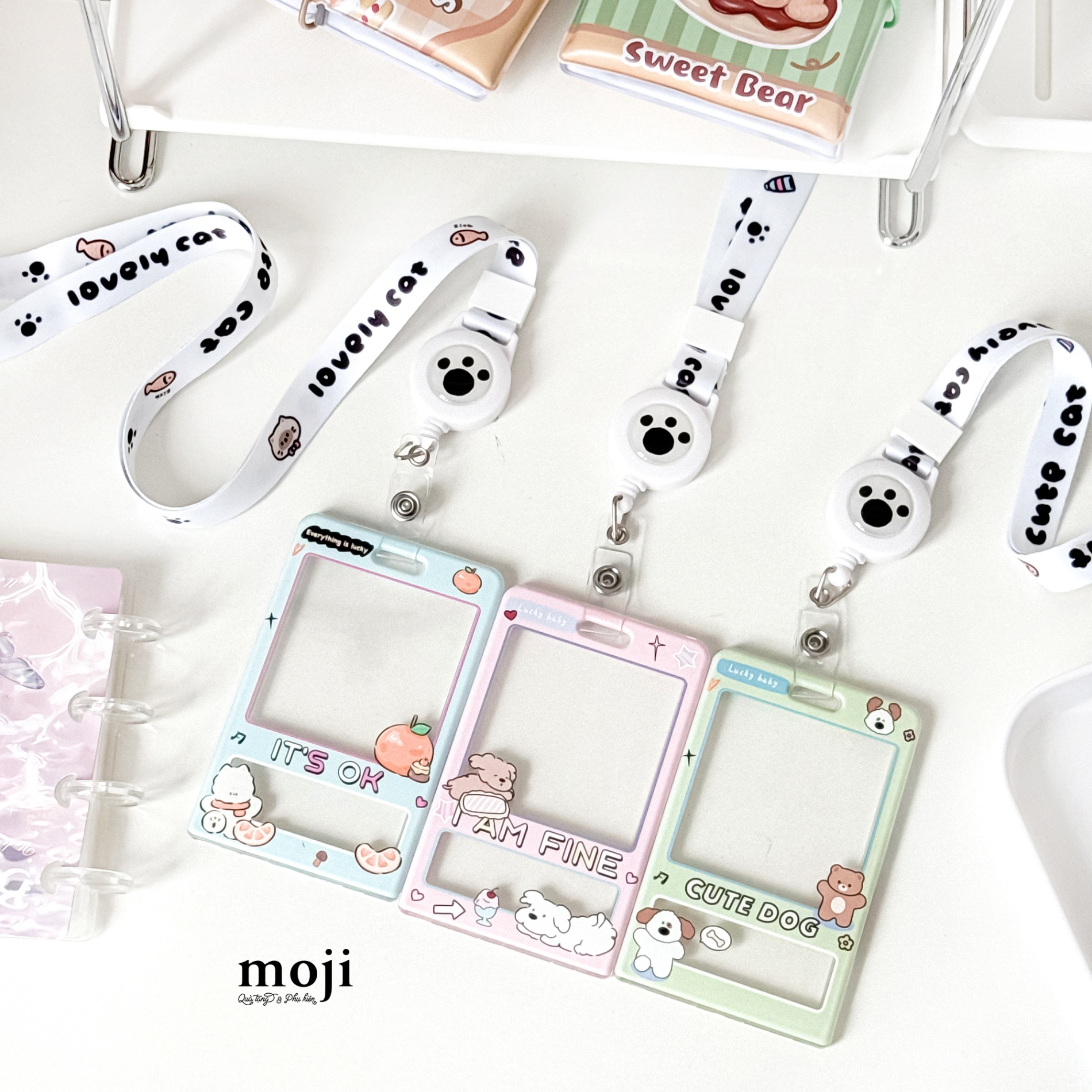 Đeo thẻ dọc Cute animal lucky dây kéo co giãn 6x10