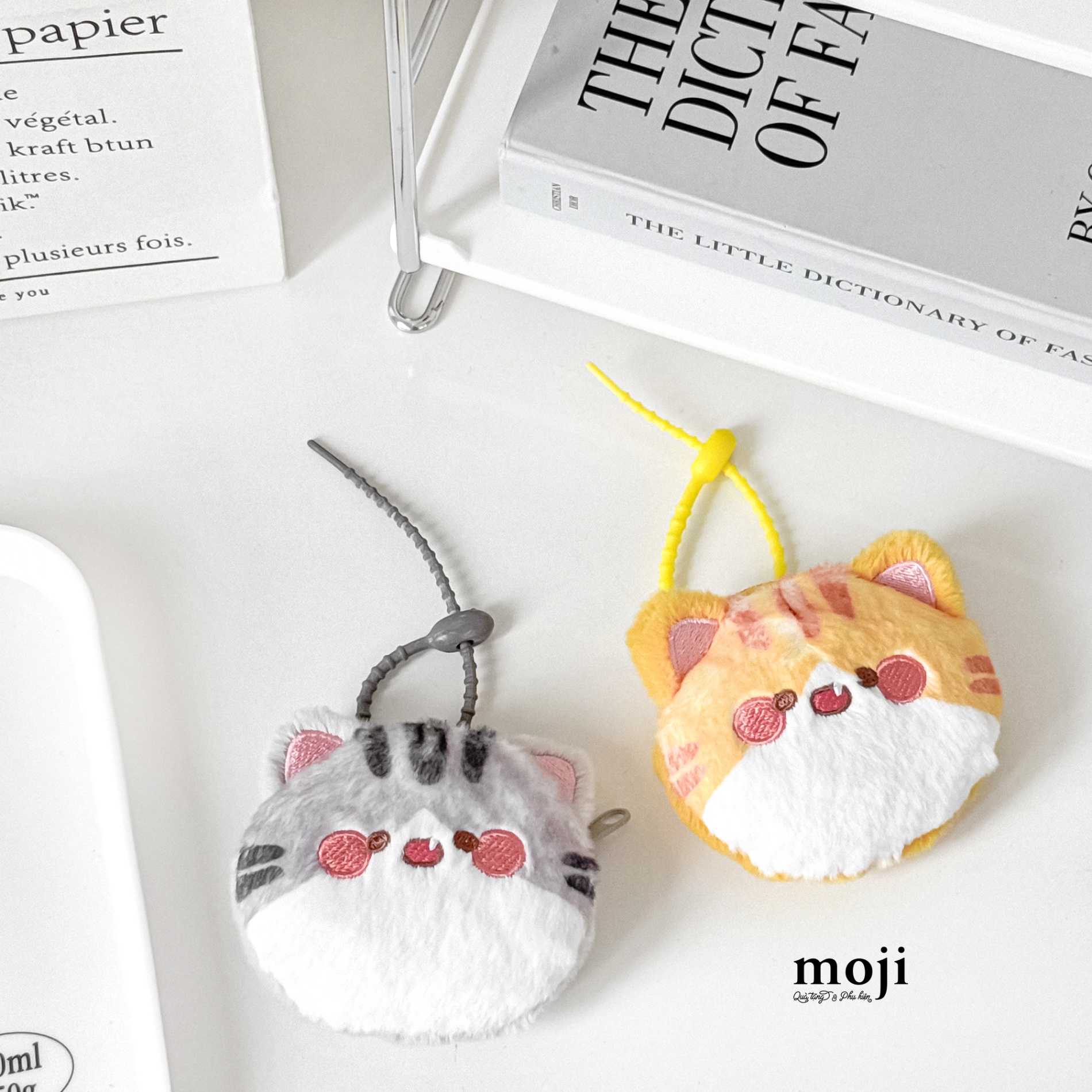 Túi ví đa năng Cute cat face má hồng có tai 8cm