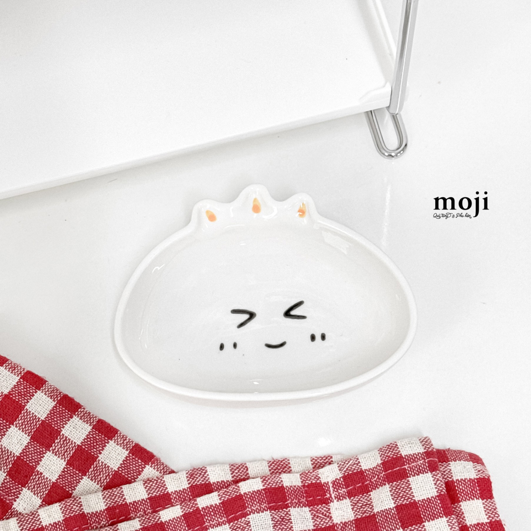 Đĩa gốm sứ mini Bánh bao happy face 3x9x12