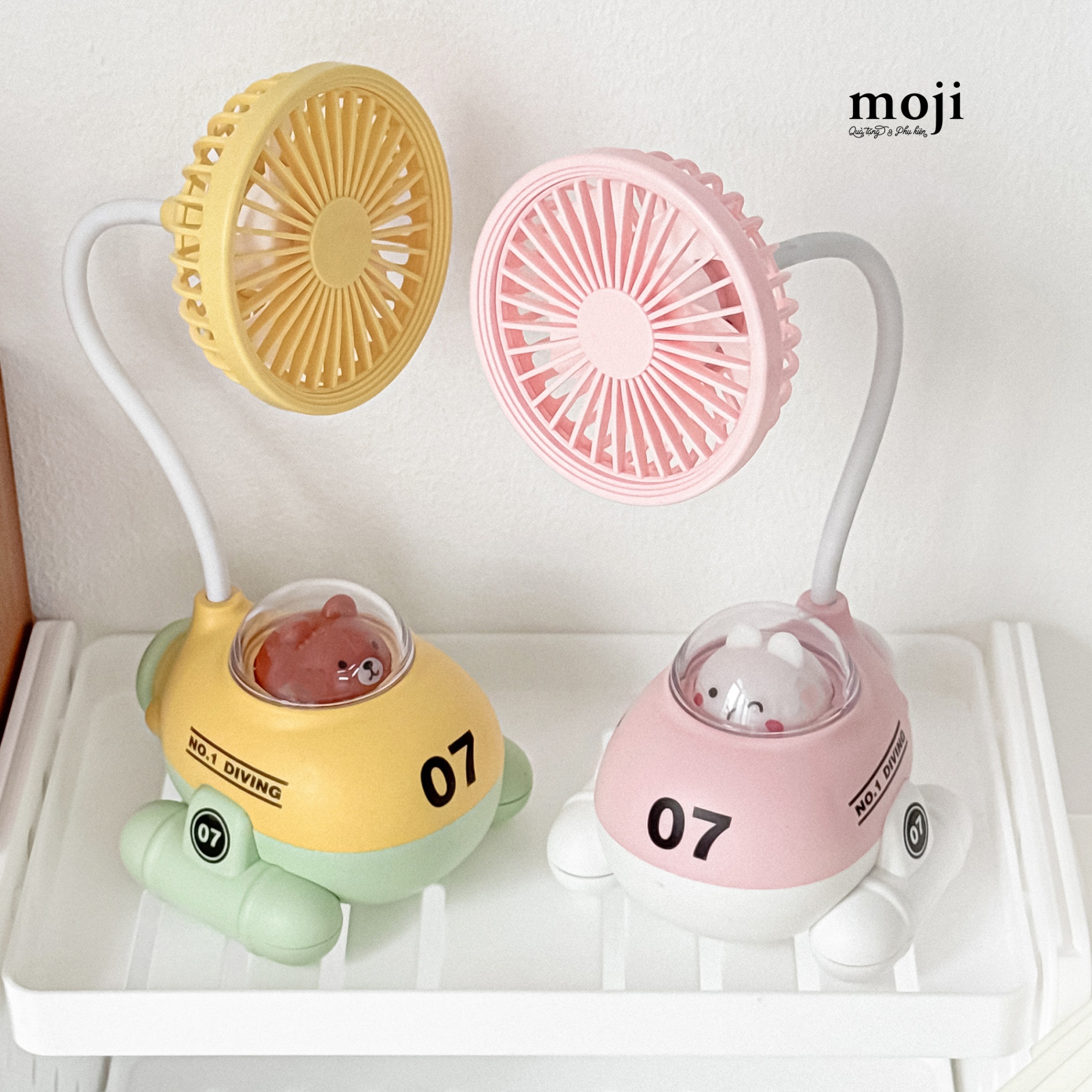 Quạt USB để bàn đa năng sạc tích điện Cute animal 07 tàu ngầm thú cưng có đèn