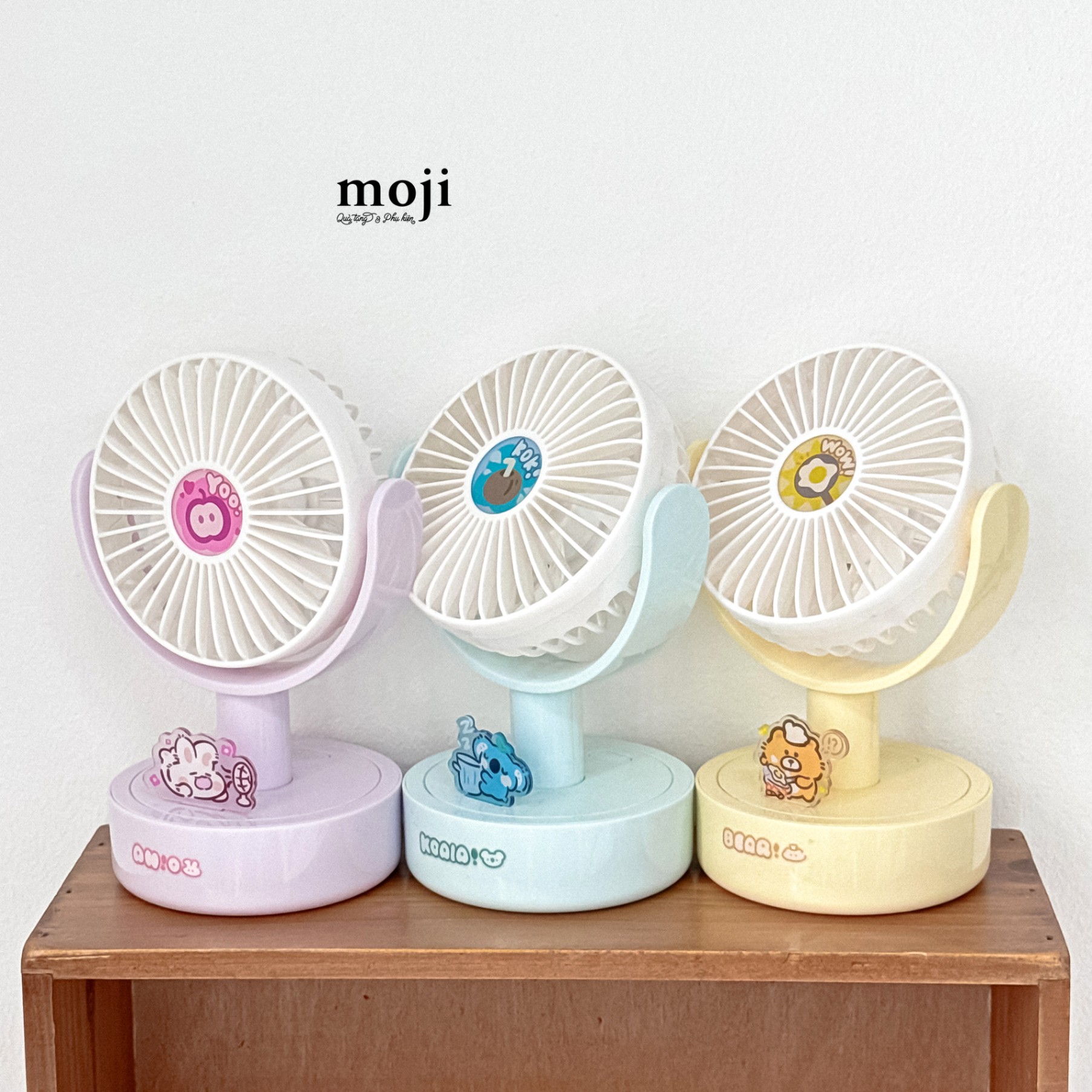 Quạt USB để bàn sạc tích điện Cute animal fruit ốp la
