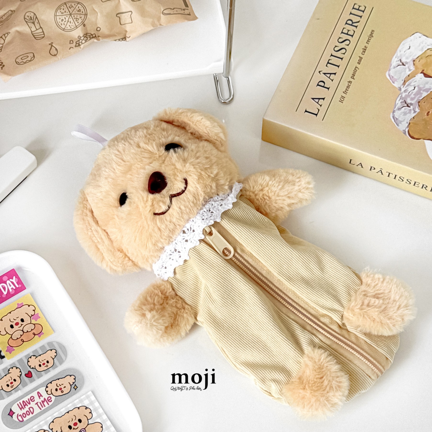 Hộp bút MJ gấu bông Cute dog bodysuit 12x25