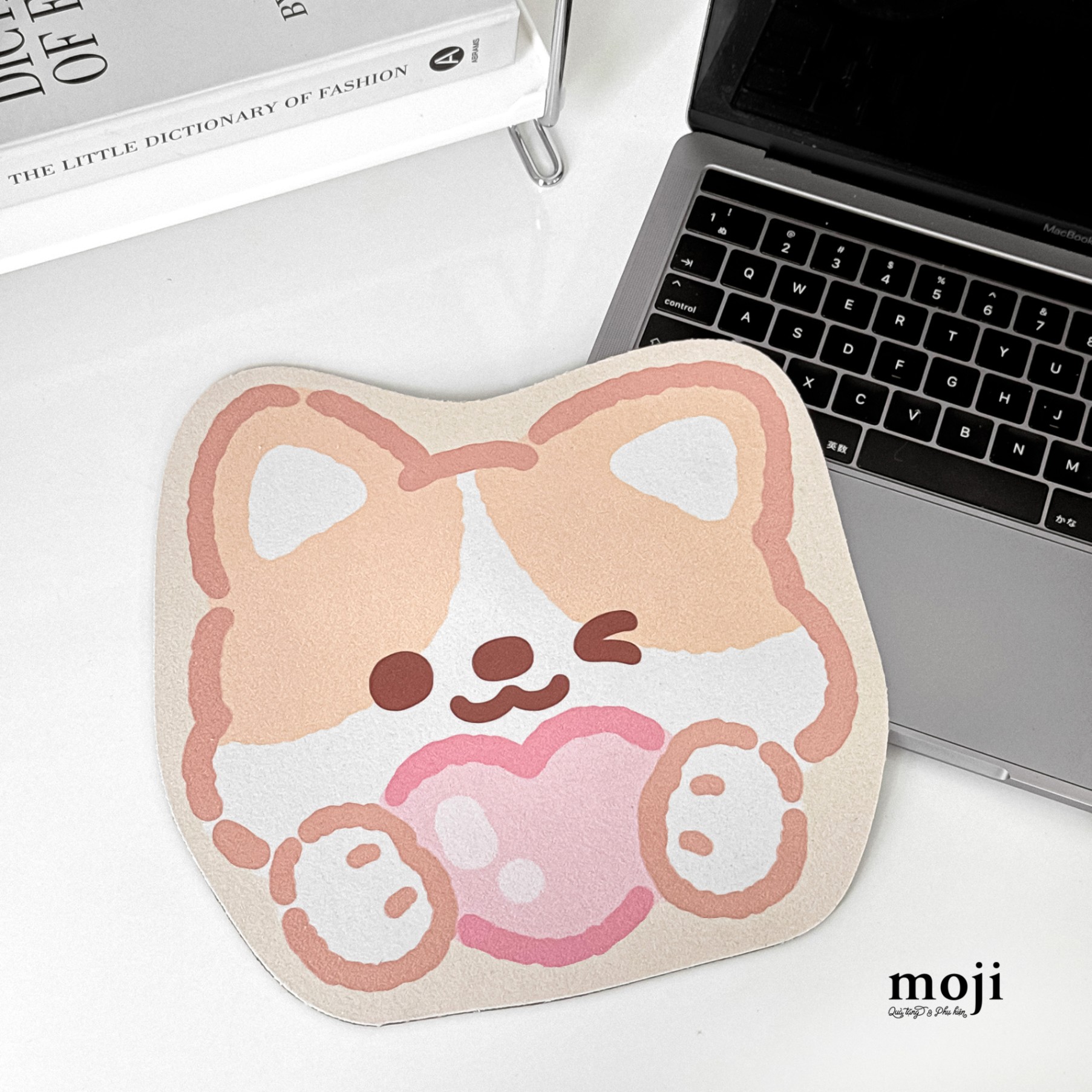 Lót chuột Cute dog face heart love 20x24
