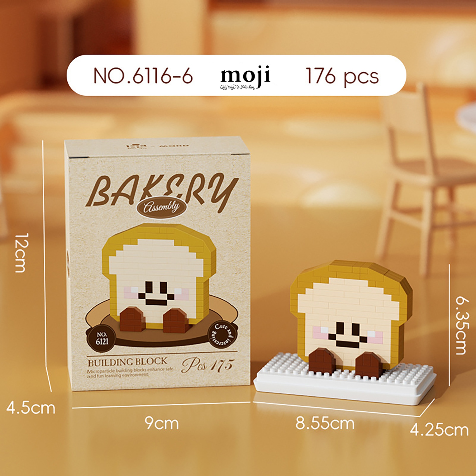 Đồ chơi xếp hình Bakery sandwich có chân 4x6x8