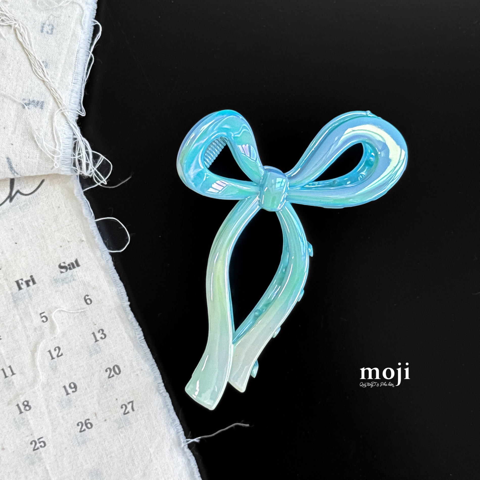 Kẹp tóc càng cua Bow nơ dây dài gradient color