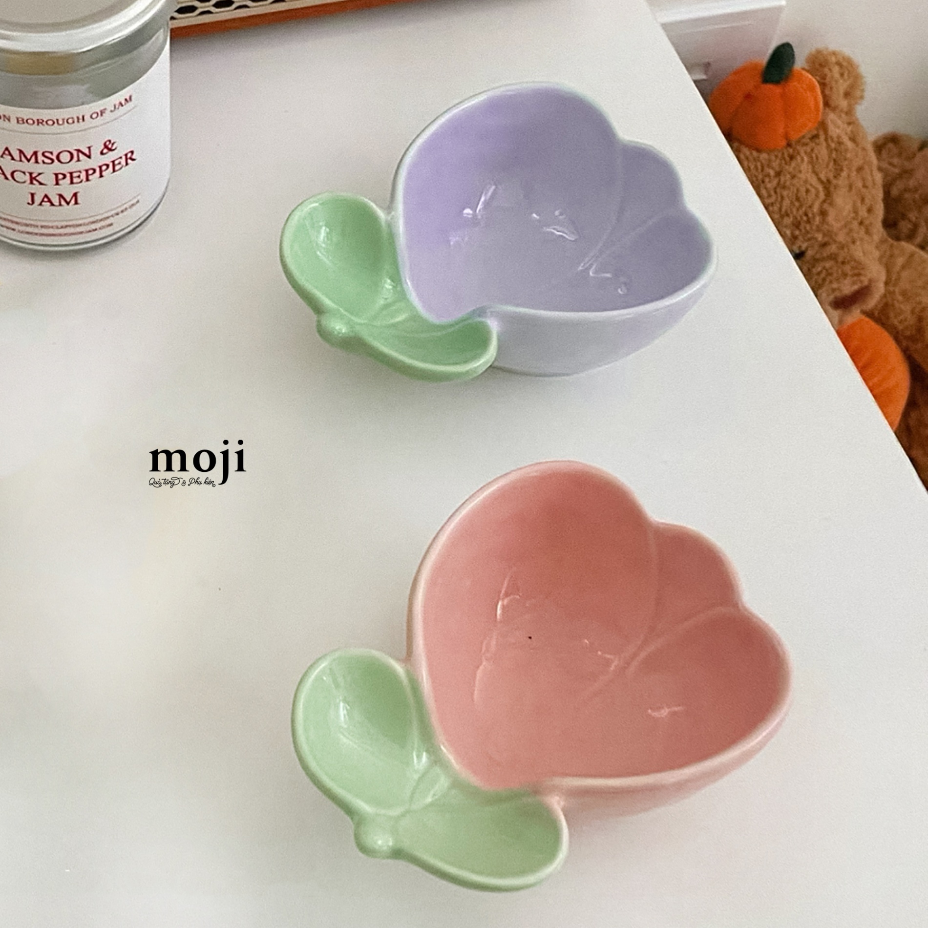 Chén bát gốm sứ Tulip flower cắt hình 4x8x11