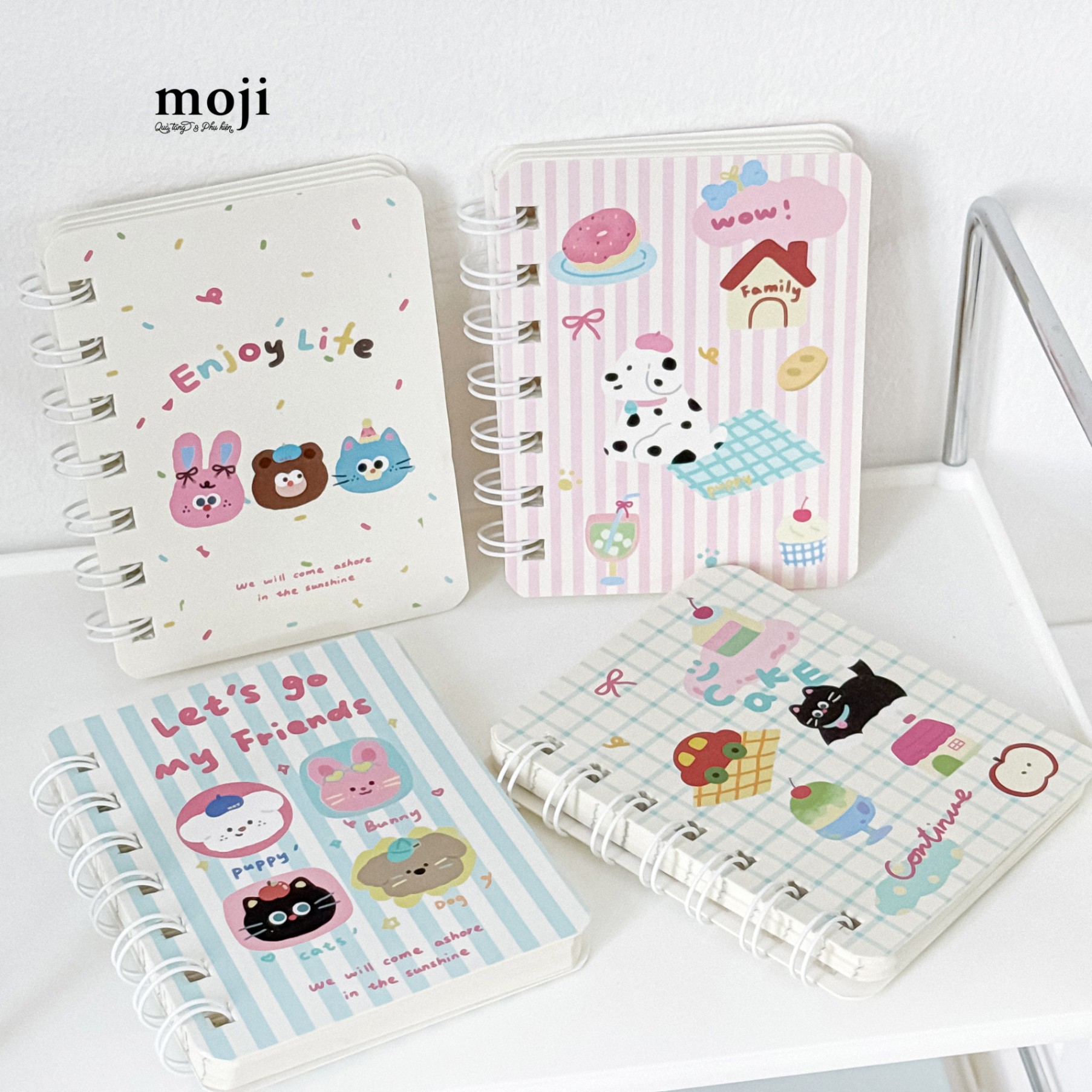 Sổ vở lò xo mini MJ Cute animal enjoy life 8x10