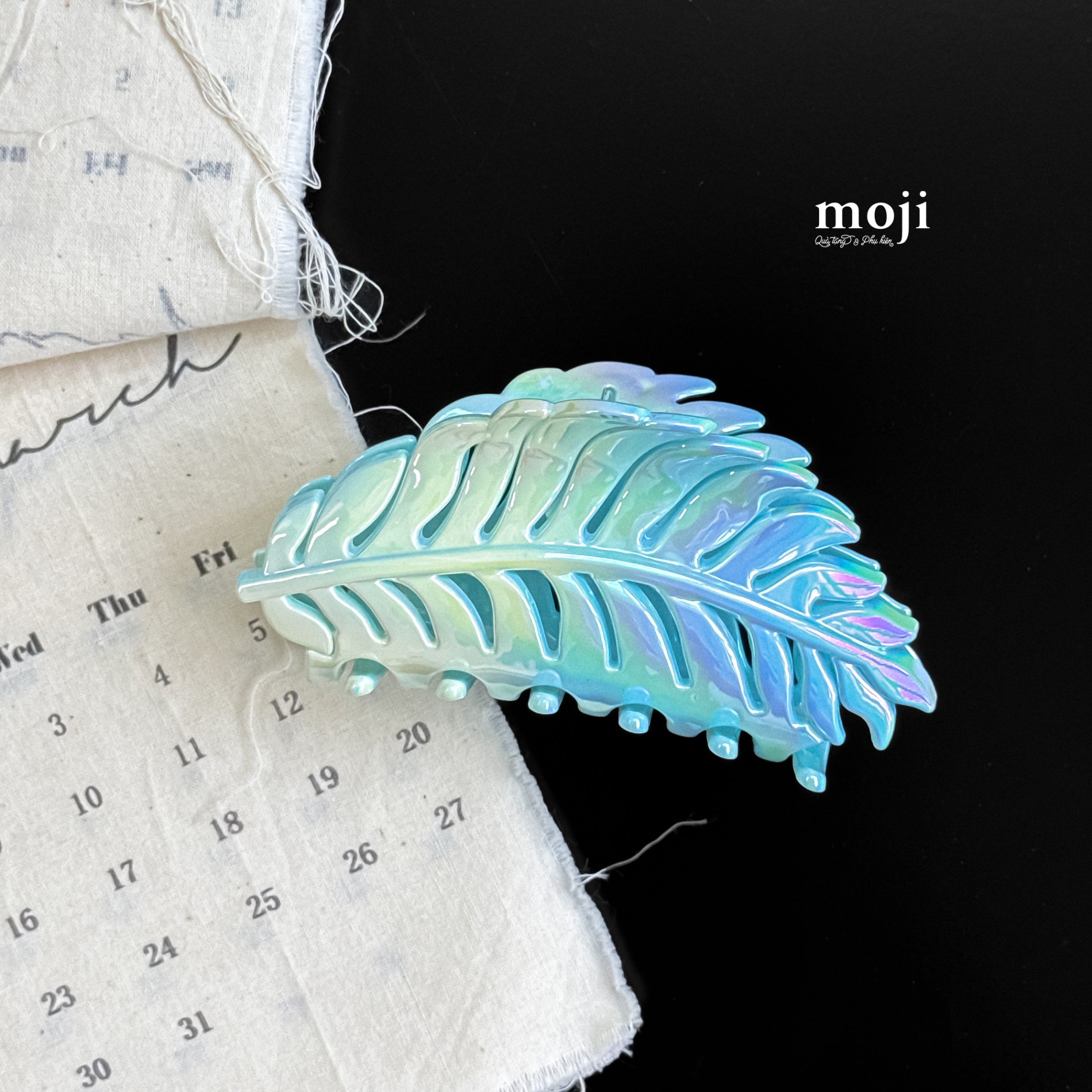 Kẹp tóc càng cua Leaf lá màu gradient color