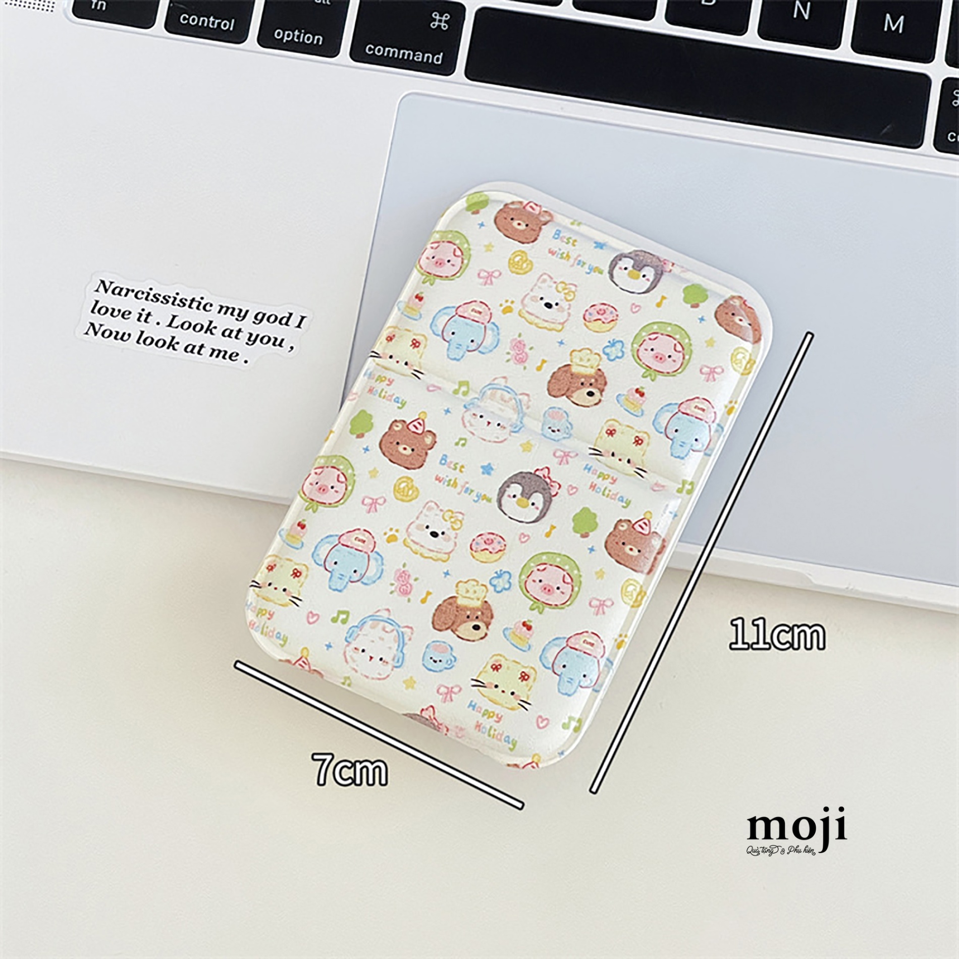 Gương gập để bàn mini Colorful animal happy holiday 7x11
