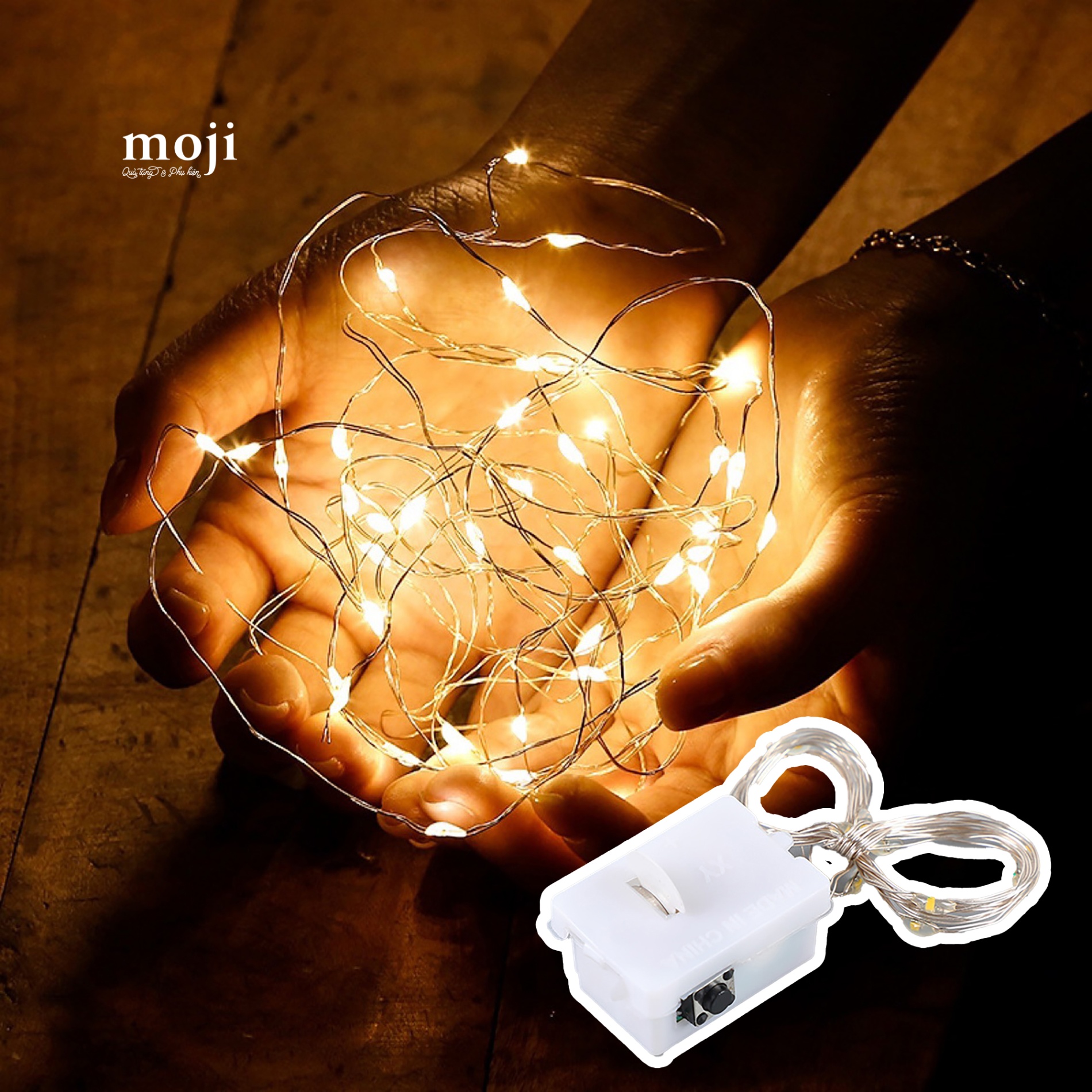 Đèn led dây trang trí mini Basic 1 màu dùng pin 1m
