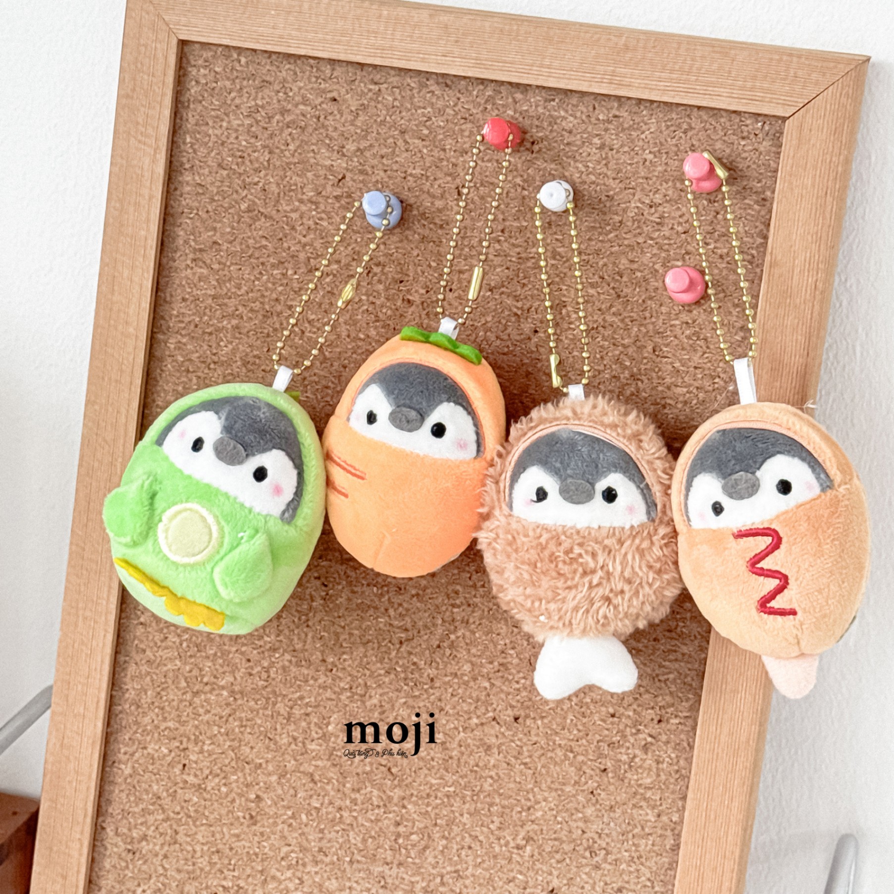 Móc khóa nhồi bông Penguin chim cánh cụt cosplay food