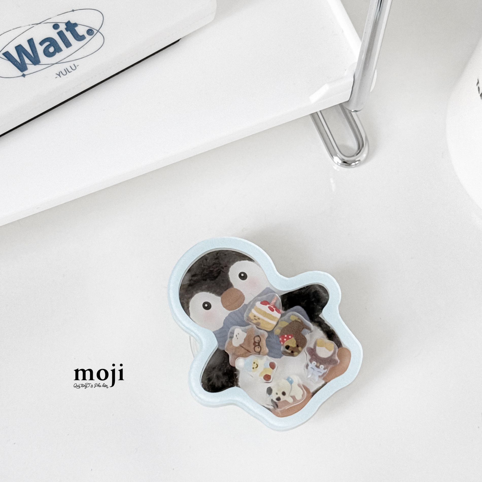 Mojipop cắt hình Penguin chim cánh cụt quàng khăn little friends