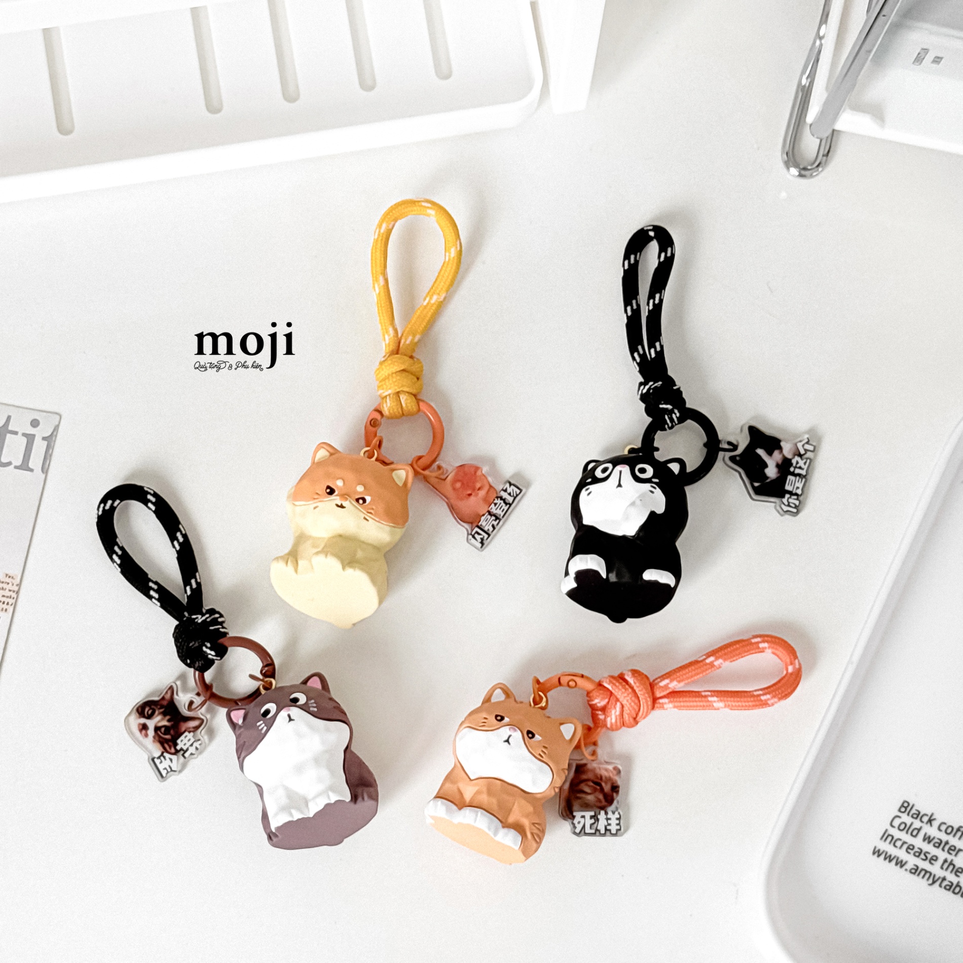 Móc khóa MJ Cute cat biểu cảm hình khối