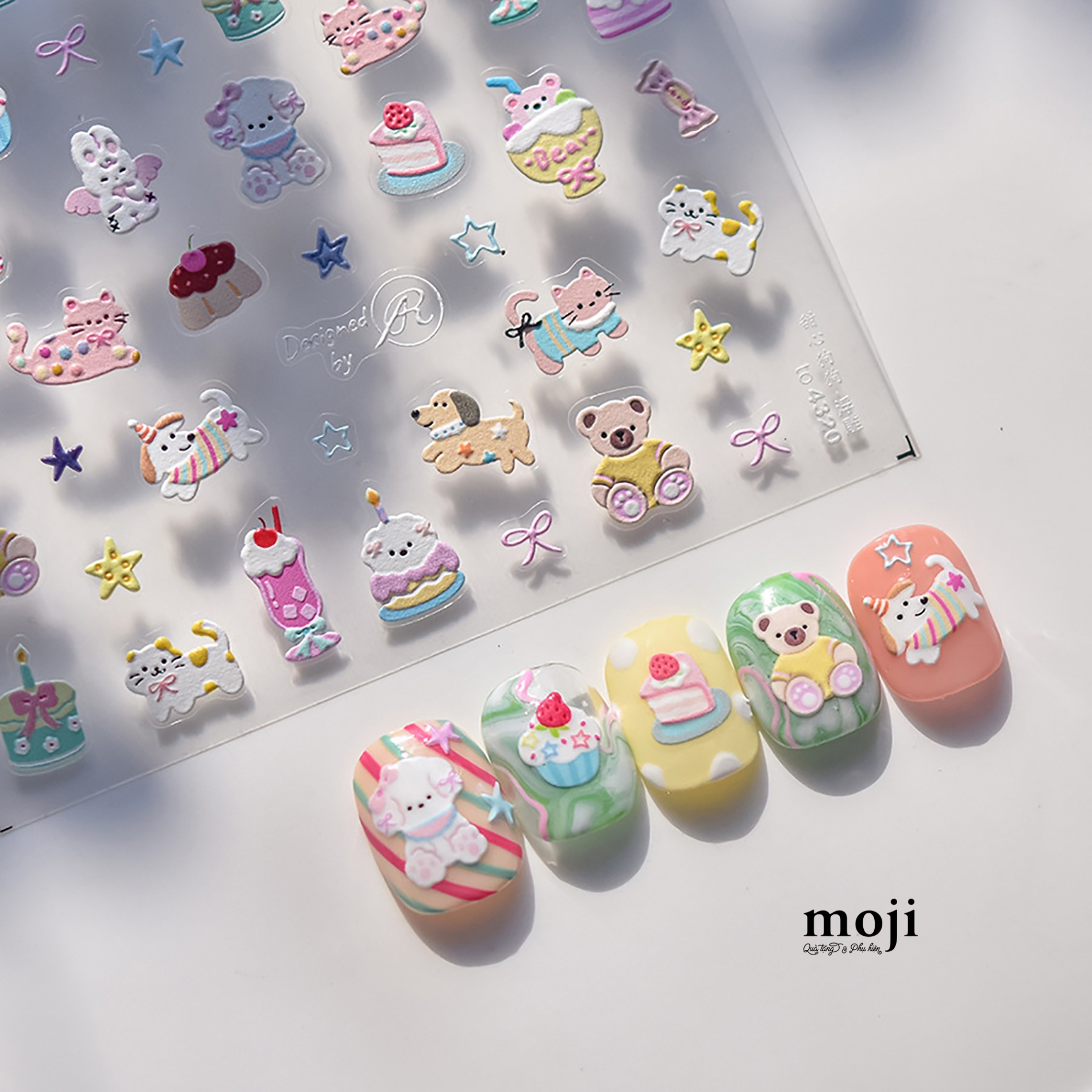Dán móng tay nail Tomoni Cute animal cake 4320