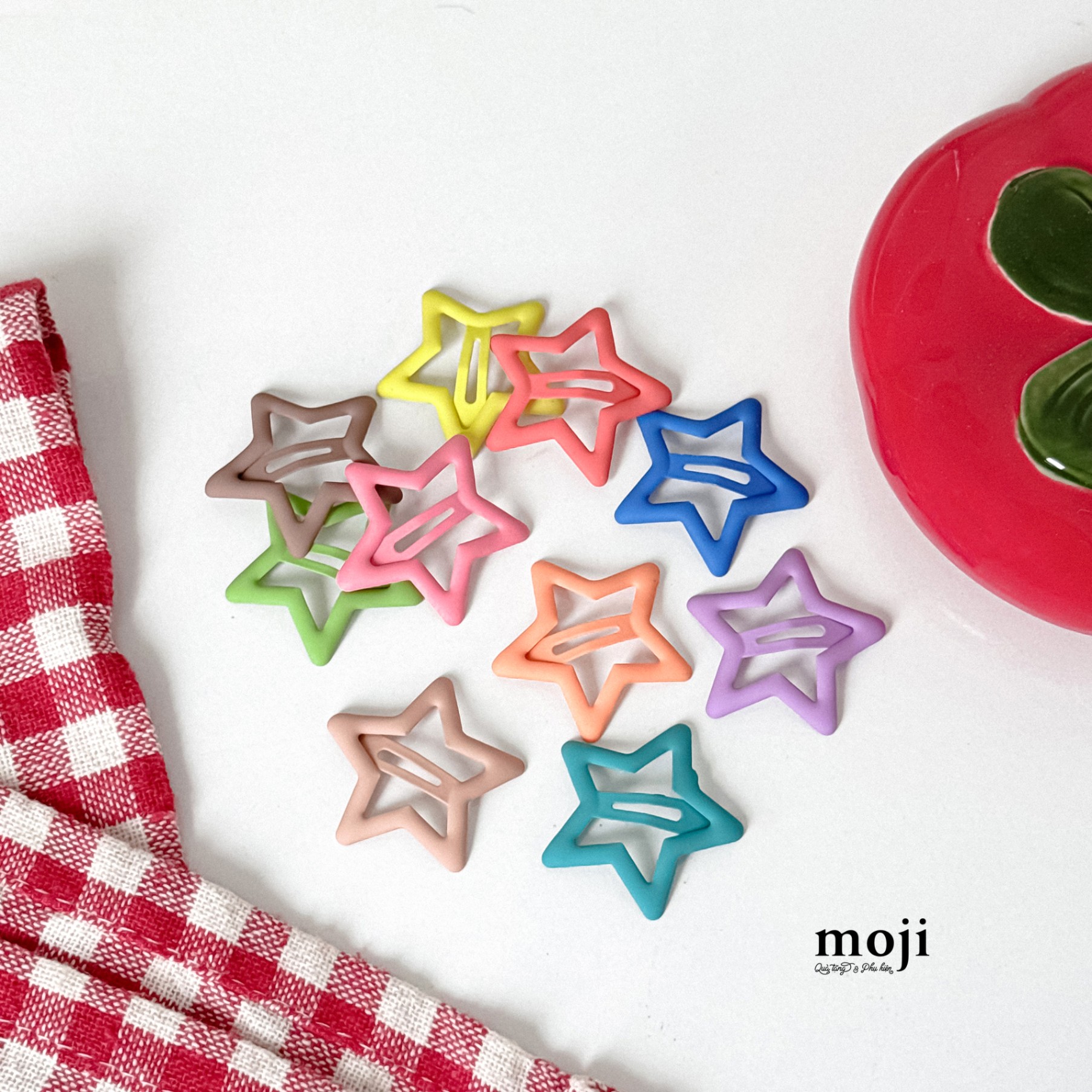 Kẹp tóc MJ Colorful basic star shape set10