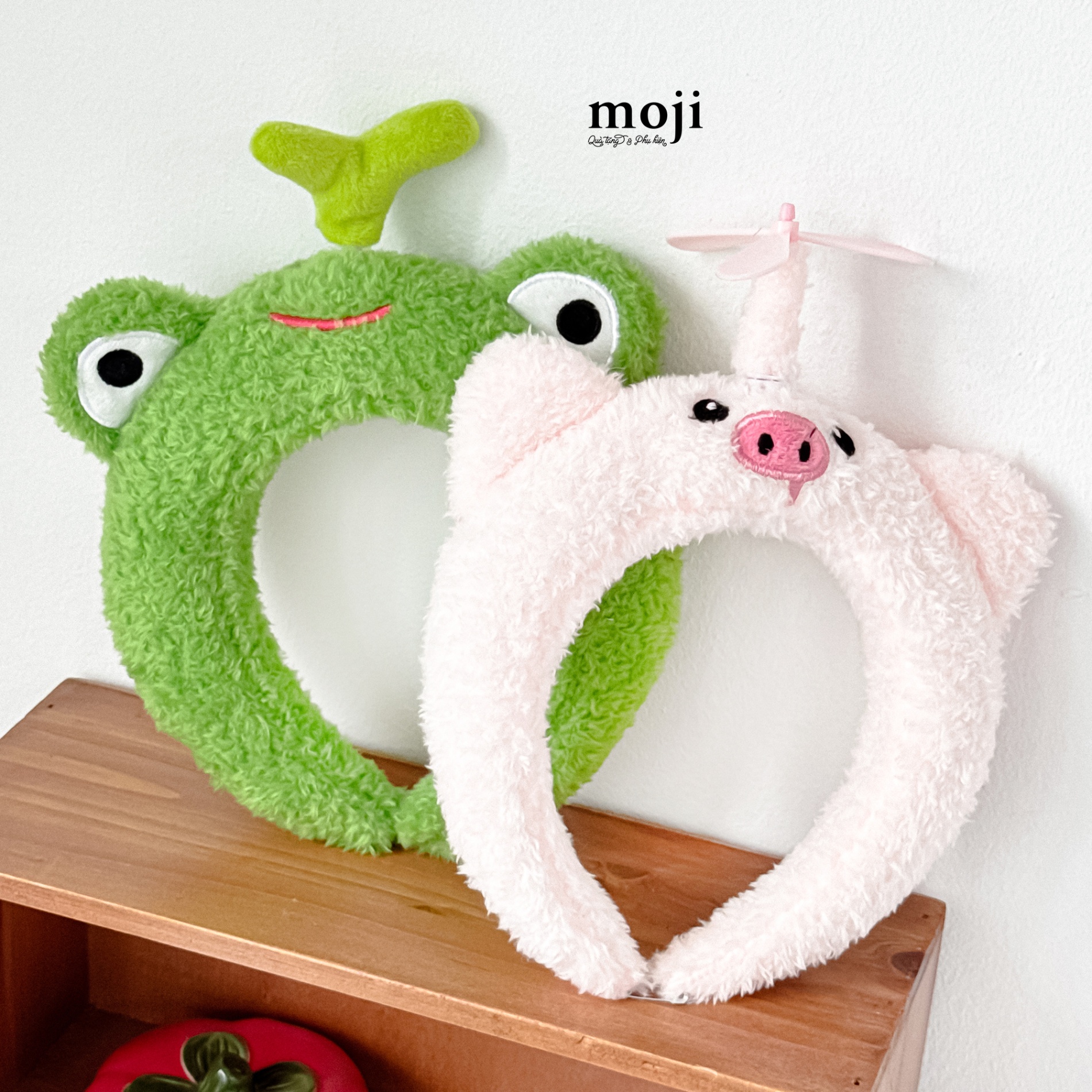 Băng đô bờm Cute frog pig chong chóng mầm cây rút dây cót