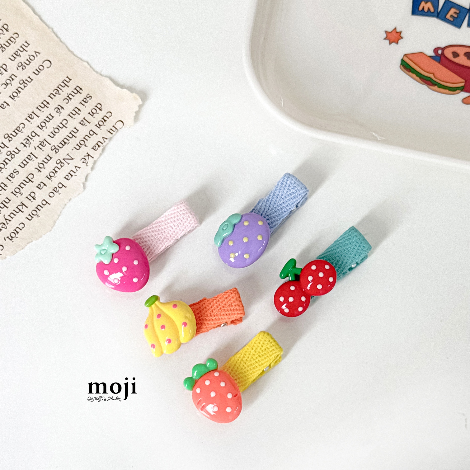 Kẹp tóc MJ Fruit chấm bi set5