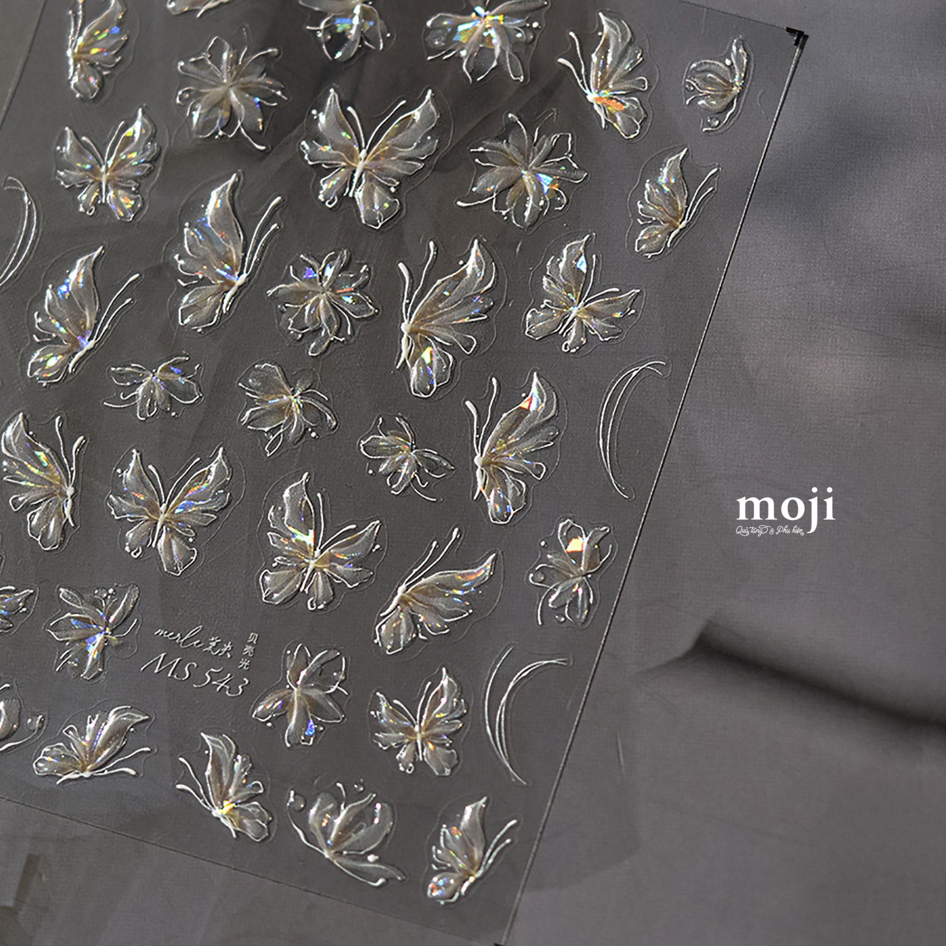Dán móng tay nail Tomoni Butterfly ánh hologram MS533