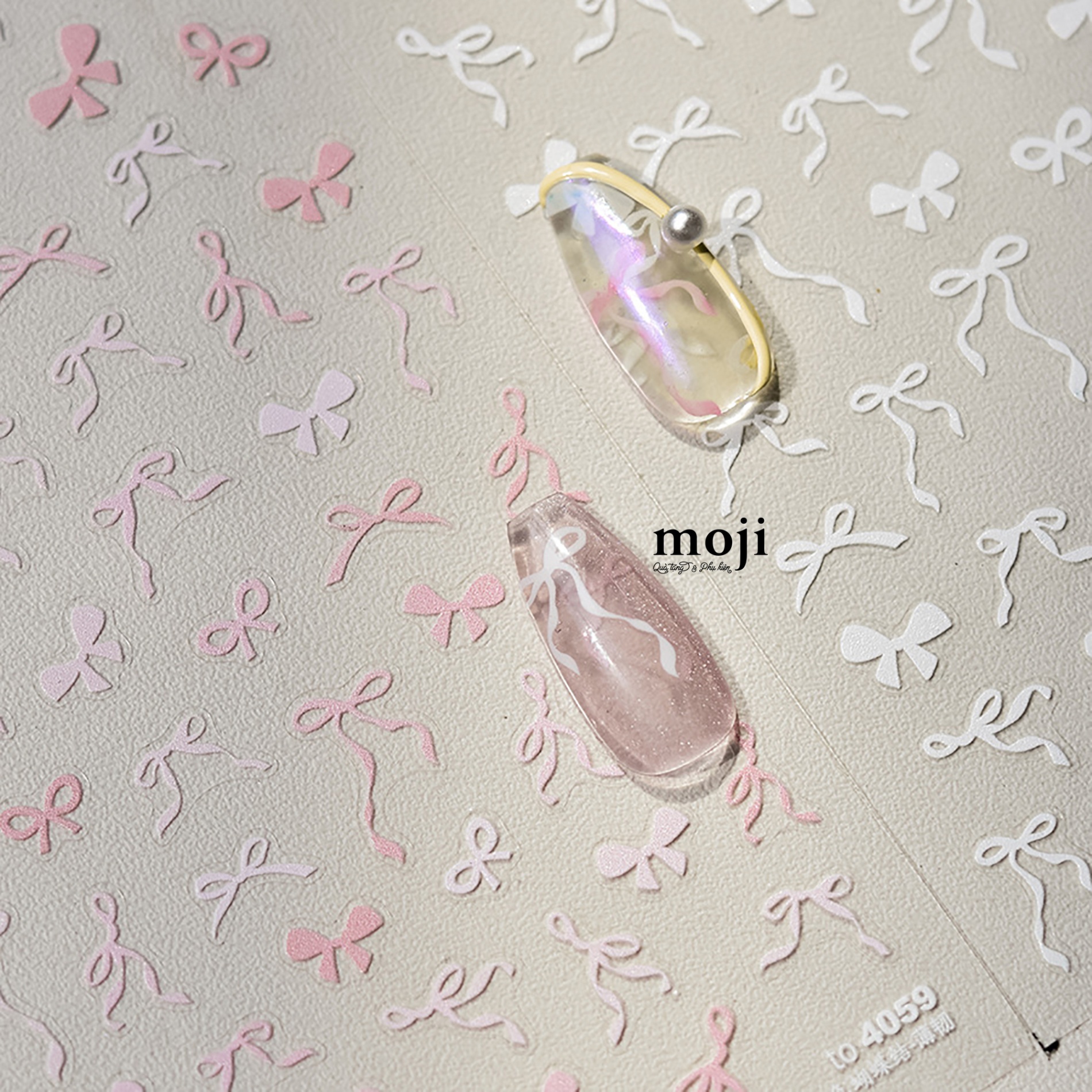 Dán móng tay nail Tomoni Bow nơ ruy băng