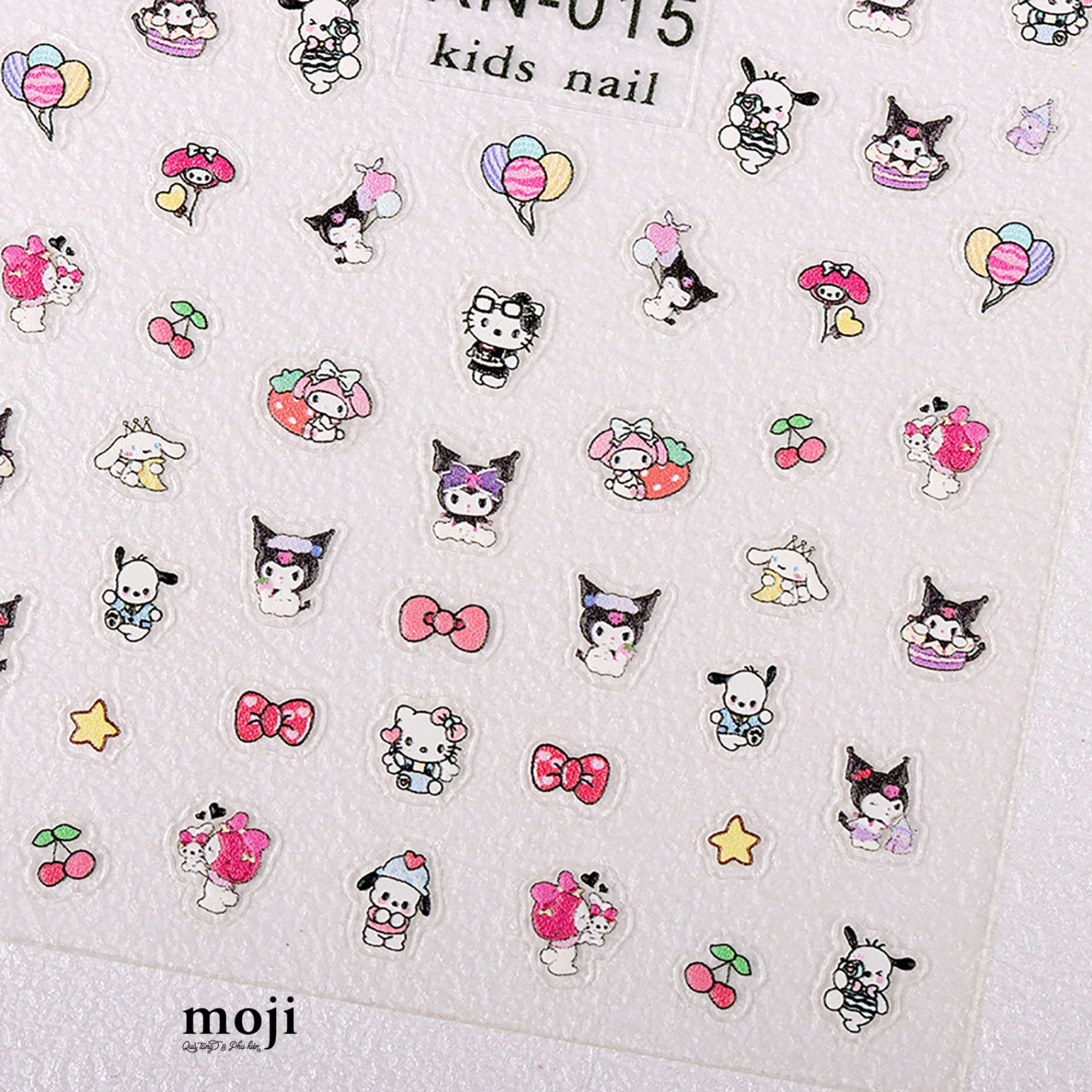 Dán móng tay nail Sanrio family bow fruit star bóng bay KN-015