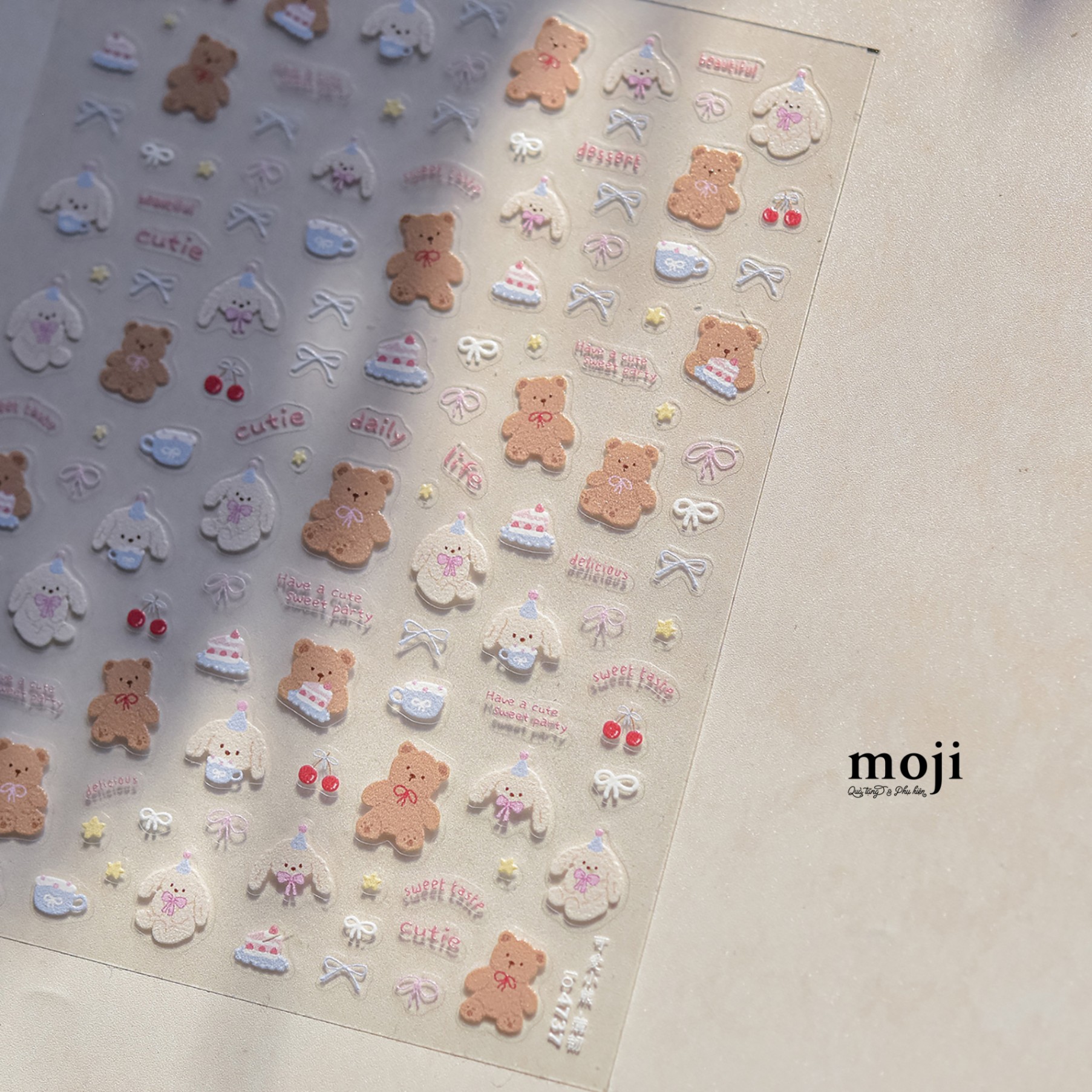 Dán móng tay nail Tomoni Cute animal bow cutie daily life 4737