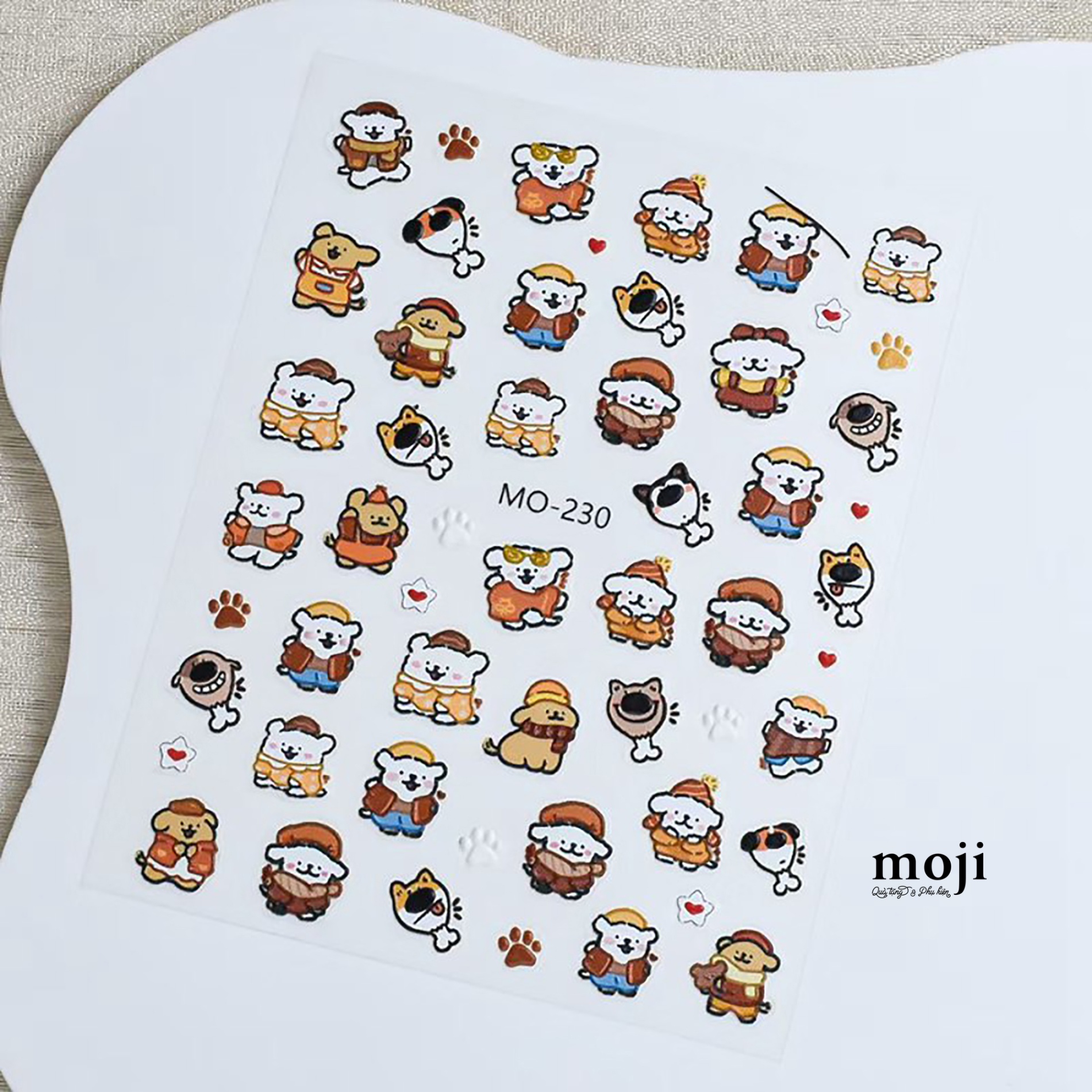 Dán móng tay nail Cute dog winter time MO-230