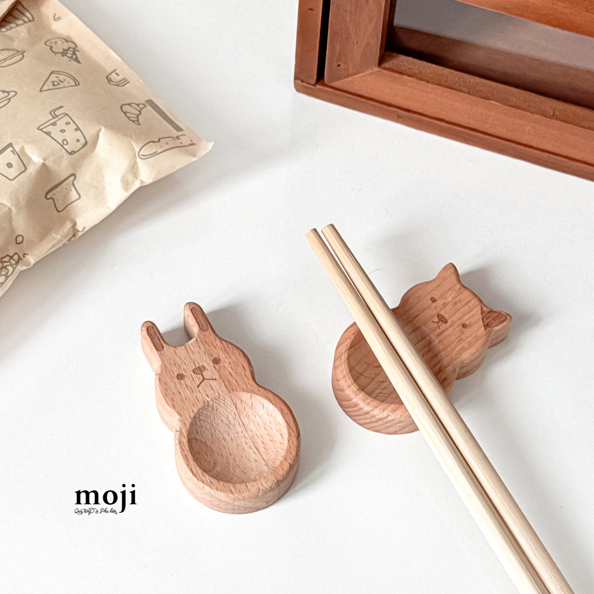 Giá đỡ thìa đũa gỗ Rabbit face