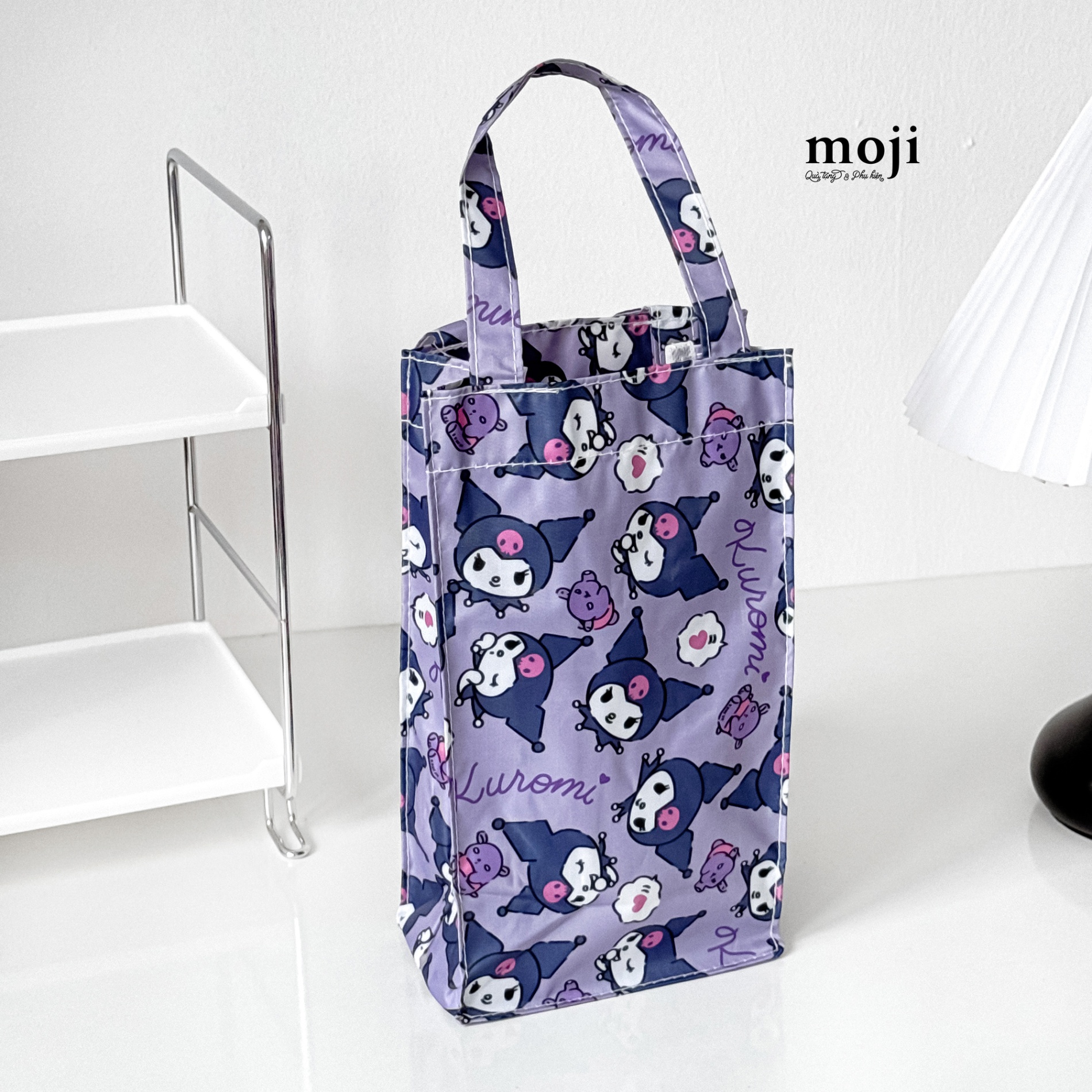 Túi đựng bình nước Sanrio family Kuromi face little friend 9x14x27