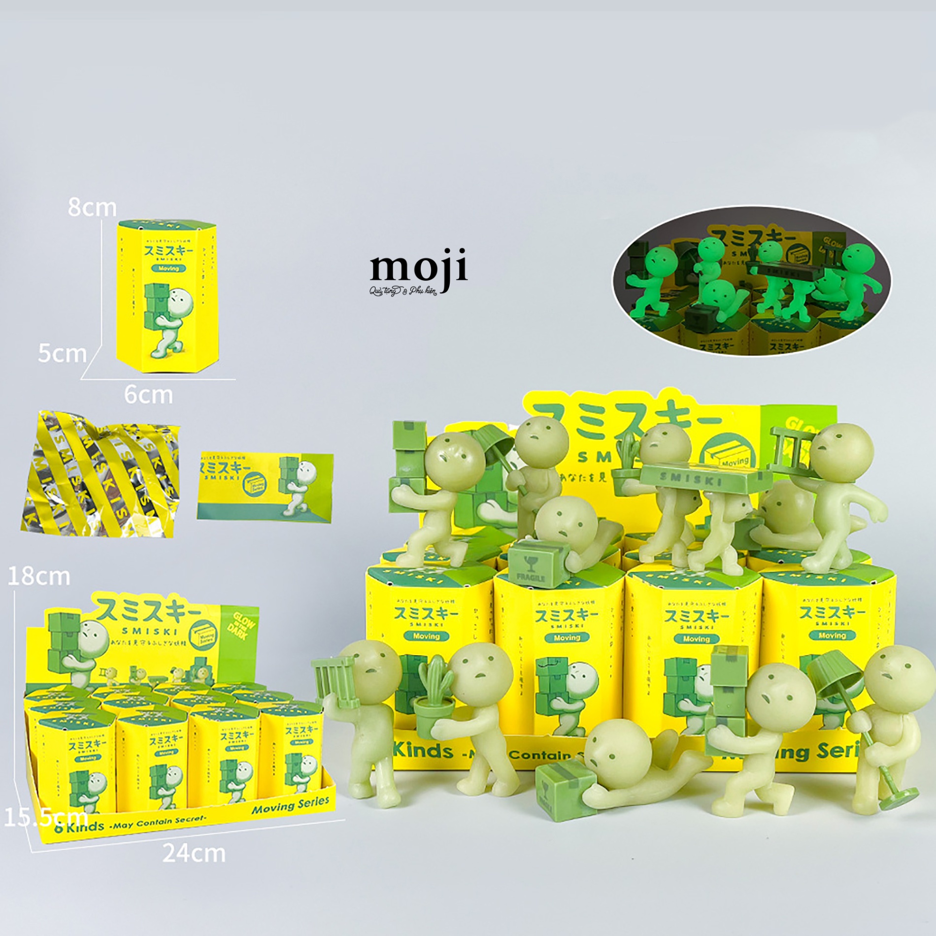 Blindbox tượng unoff SMISKI Moving Series glow in the dark