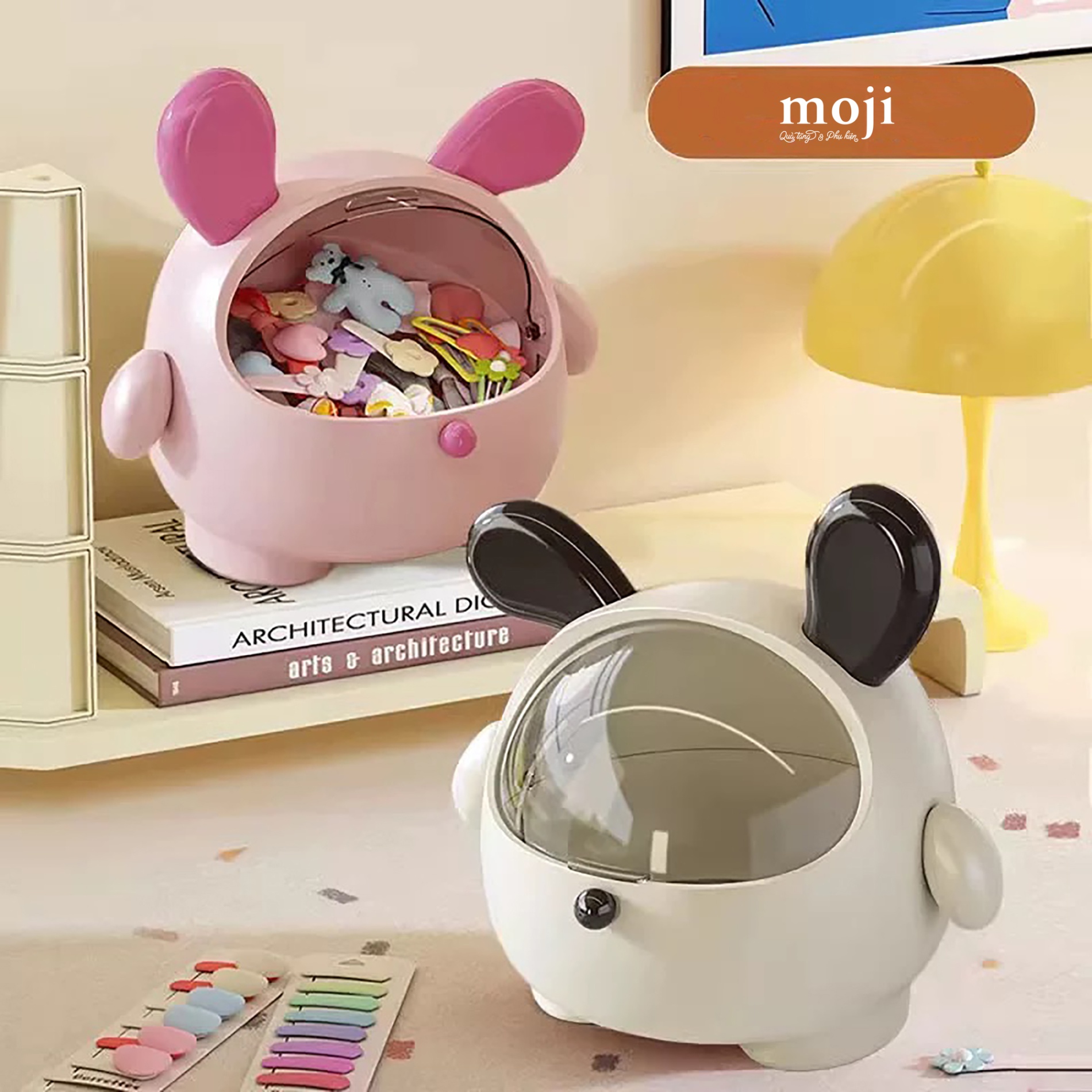 Recycle Bin Cute dog đứng có tai dài phối màu 19x23x24