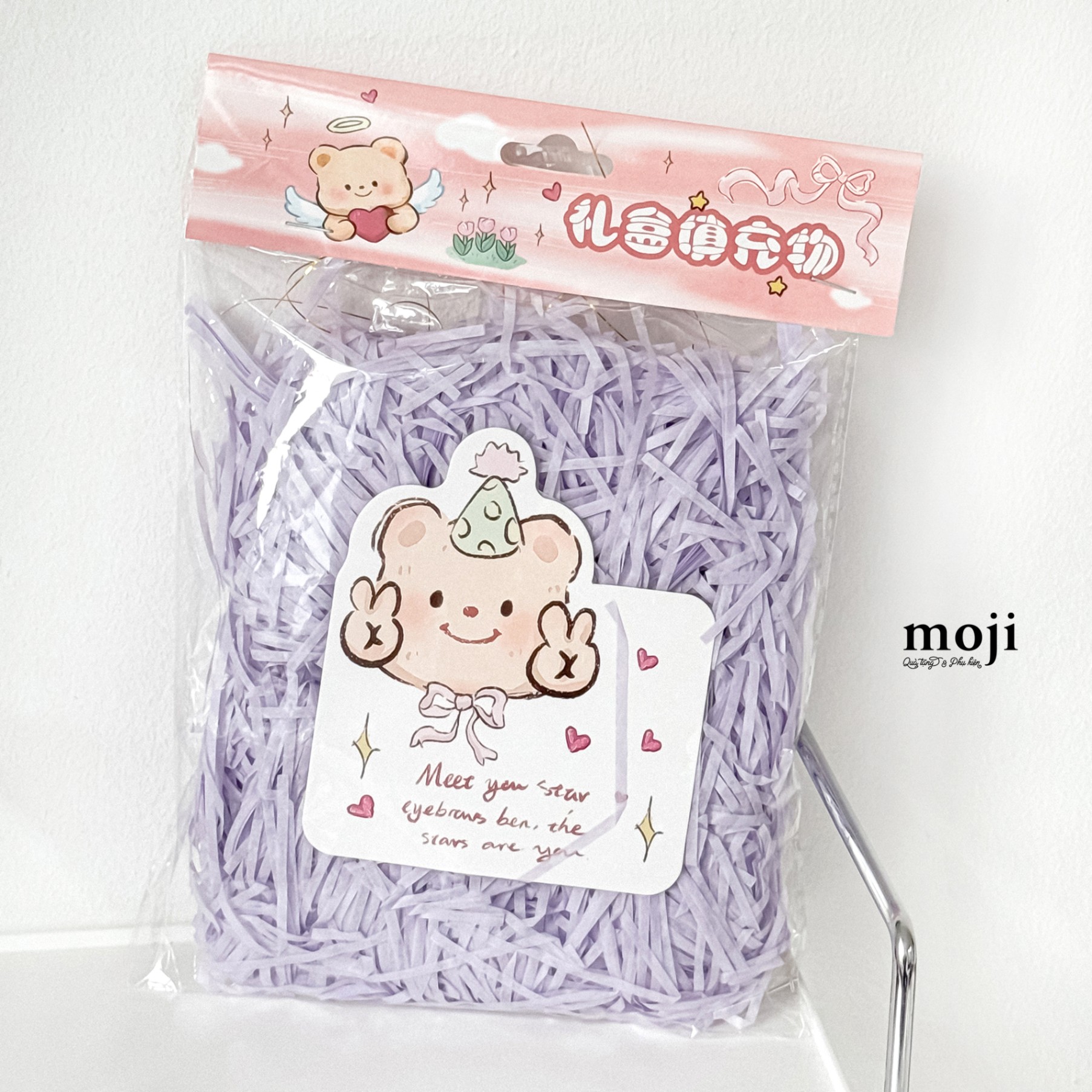 Giấy rơm trang trí hộp quà Butter bear 1 màu