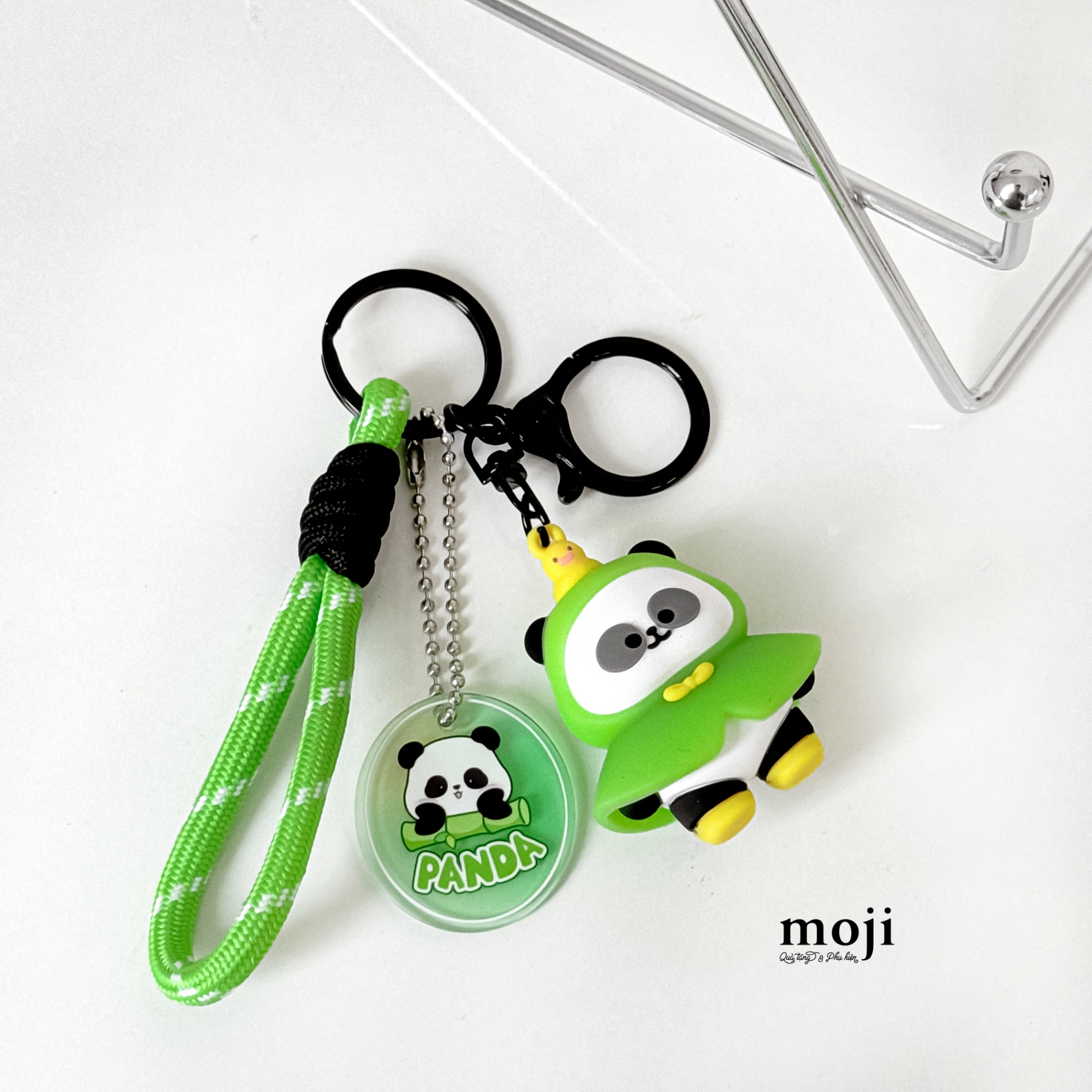 Móc khóa MJ Gấu trúc Panda bear raincoat little duck