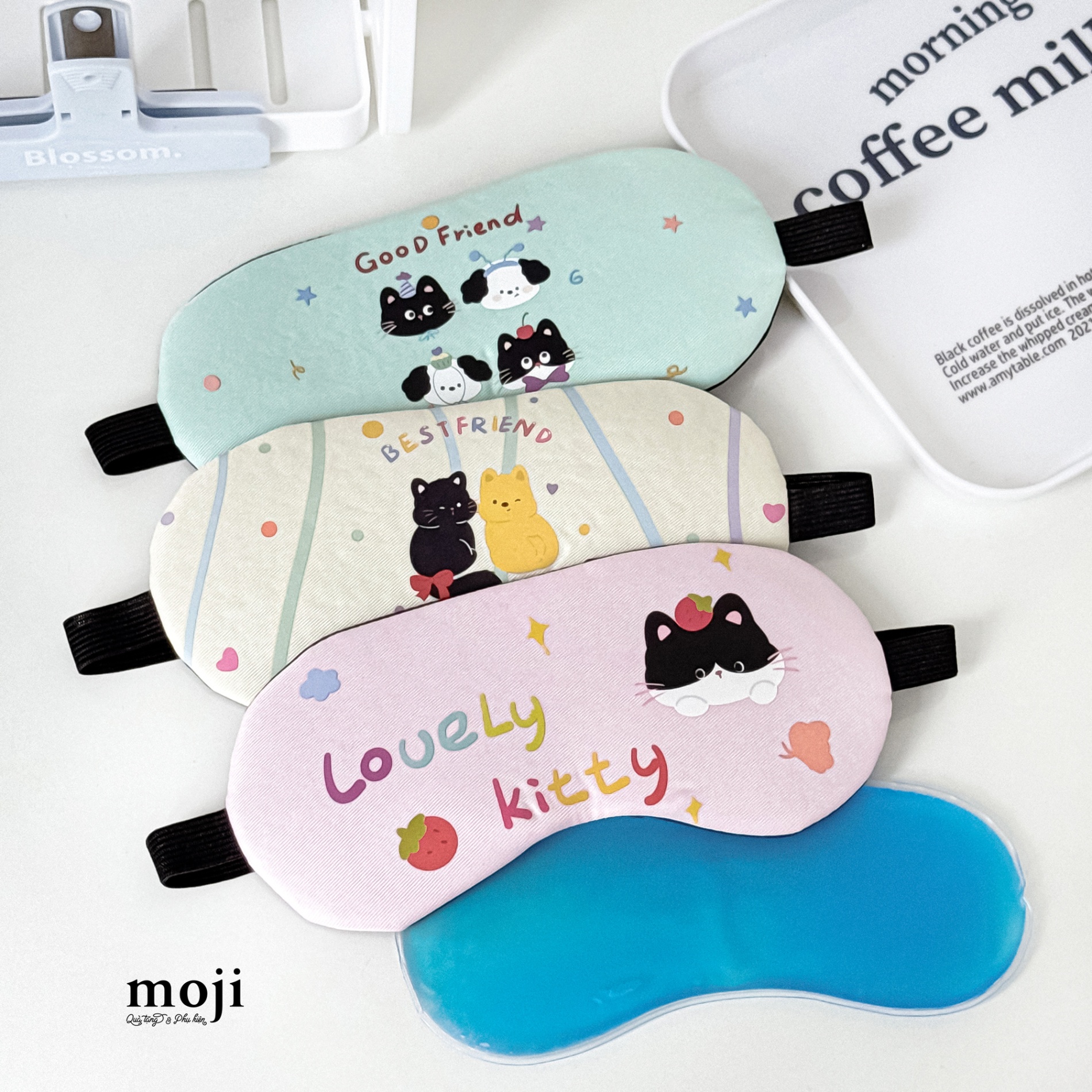 Kính ngủ có gel MJ Cute animal good friend nền họa tiết