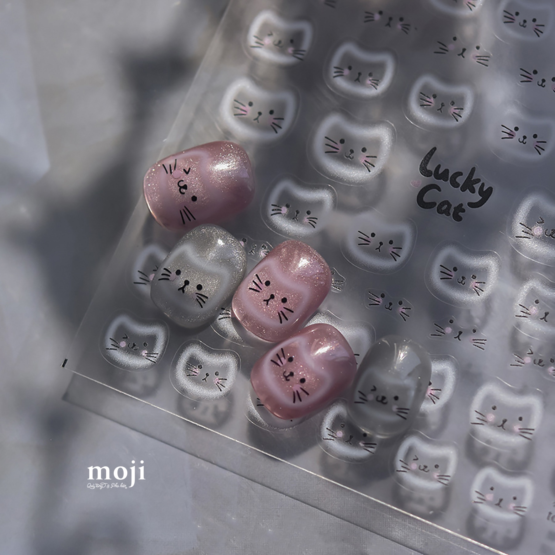 Dán móng tay nail Tomoni Lucky cat face 4167
