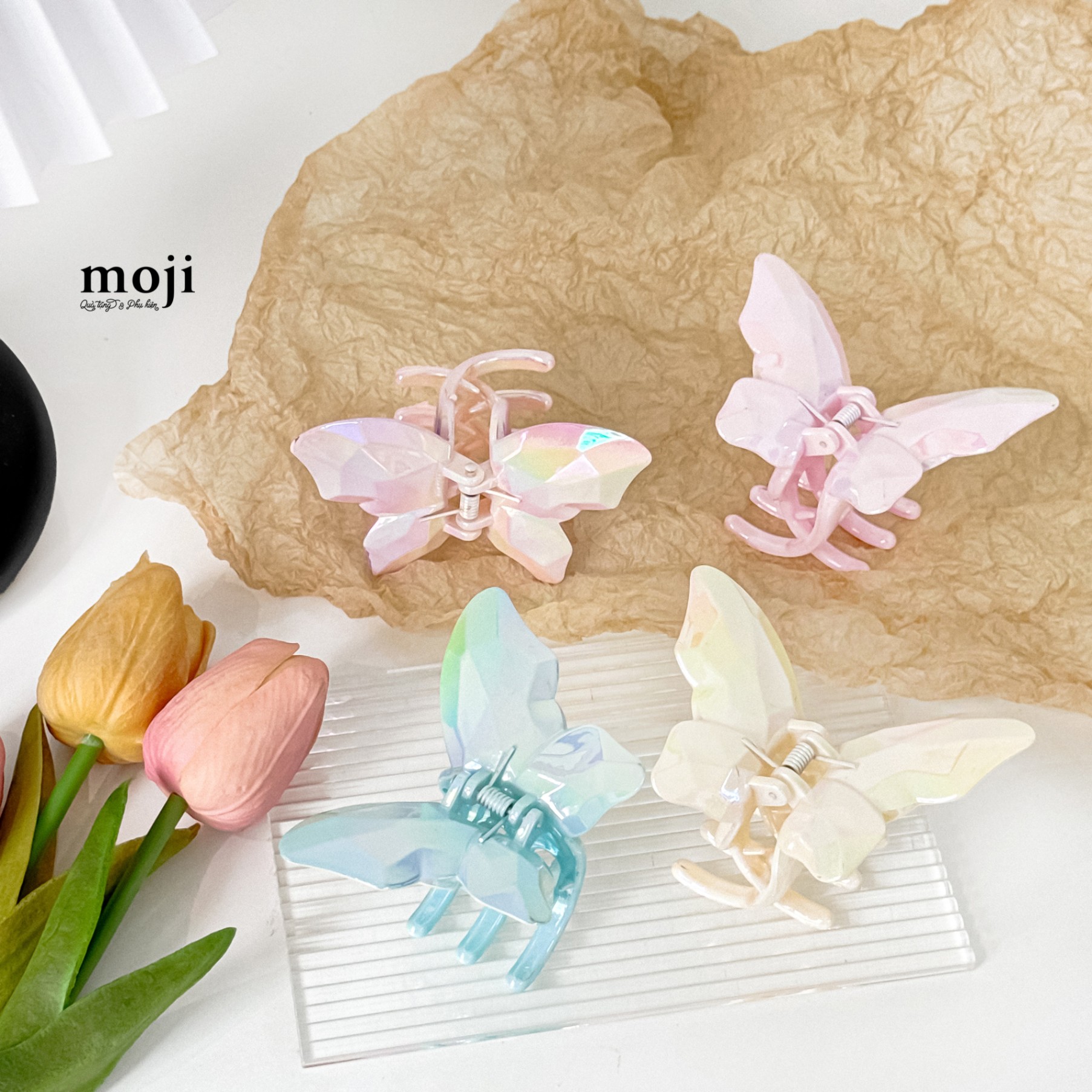 Kẹp tóc càng cua Butterfly hình khối gradient color