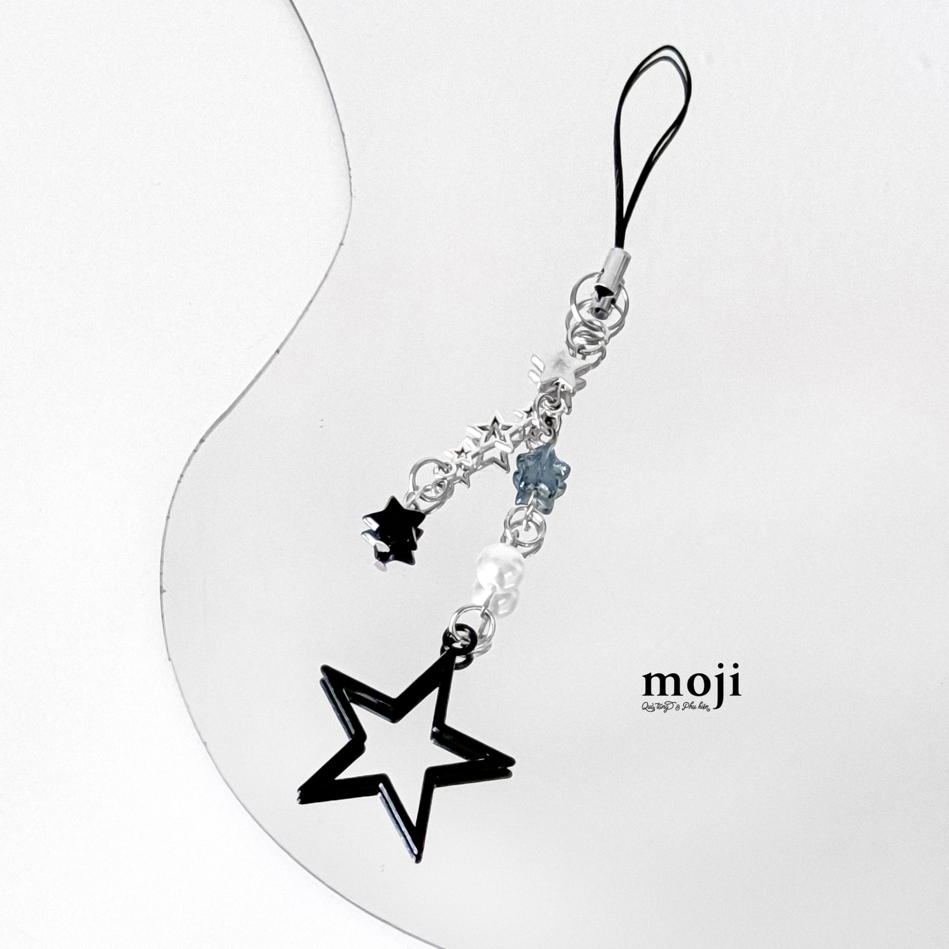 Móc đeo điện thoại Star ngôi sao phối màu ngọc trai