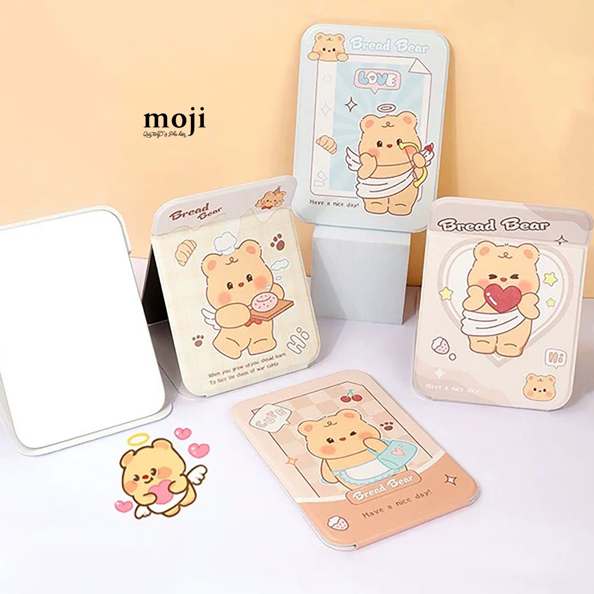 Gương gập để bàn Bread bear have a nice day 15x21
