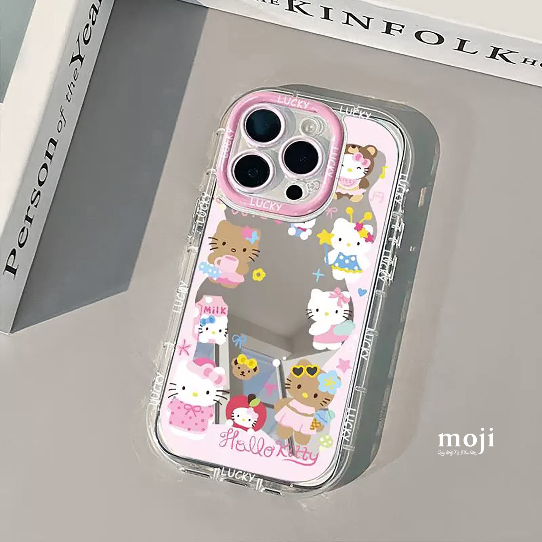 Ốp điện thoại gương Sanrio family Hello Kitty lucky