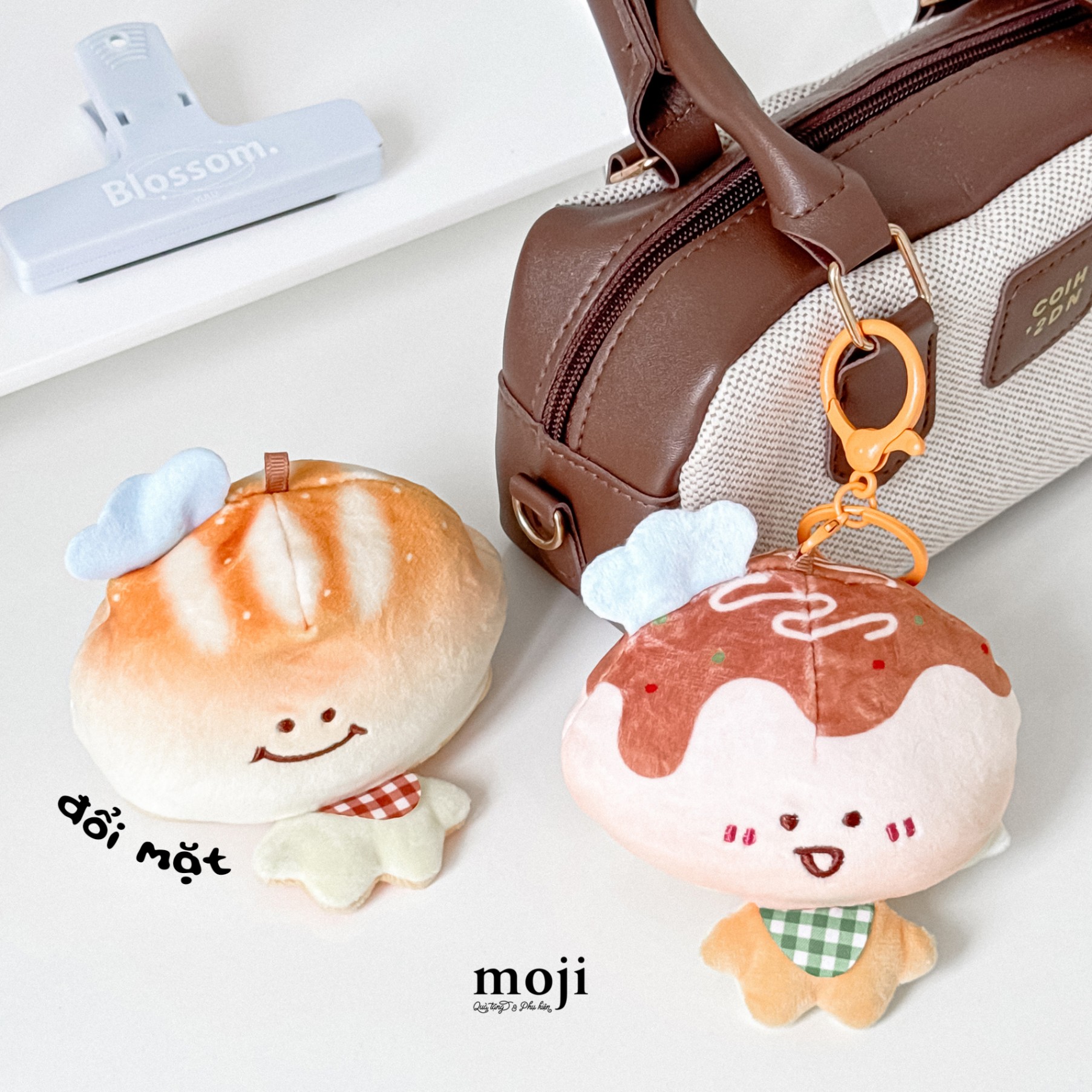 Móc khóa nhồi bông đổi mặt Chef food big head đầu to