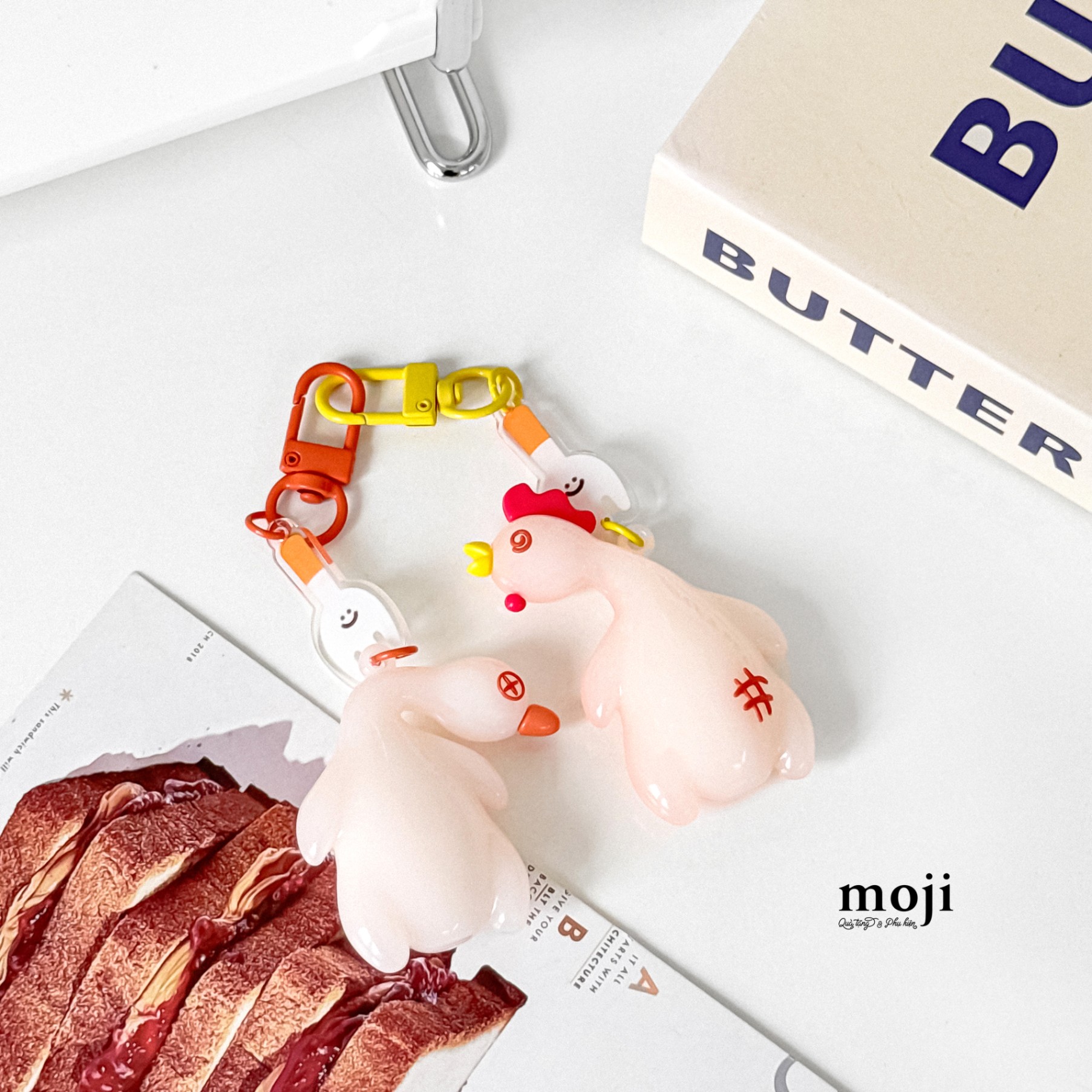 Móc khóa mini đổi màu Gà vịt quay set2