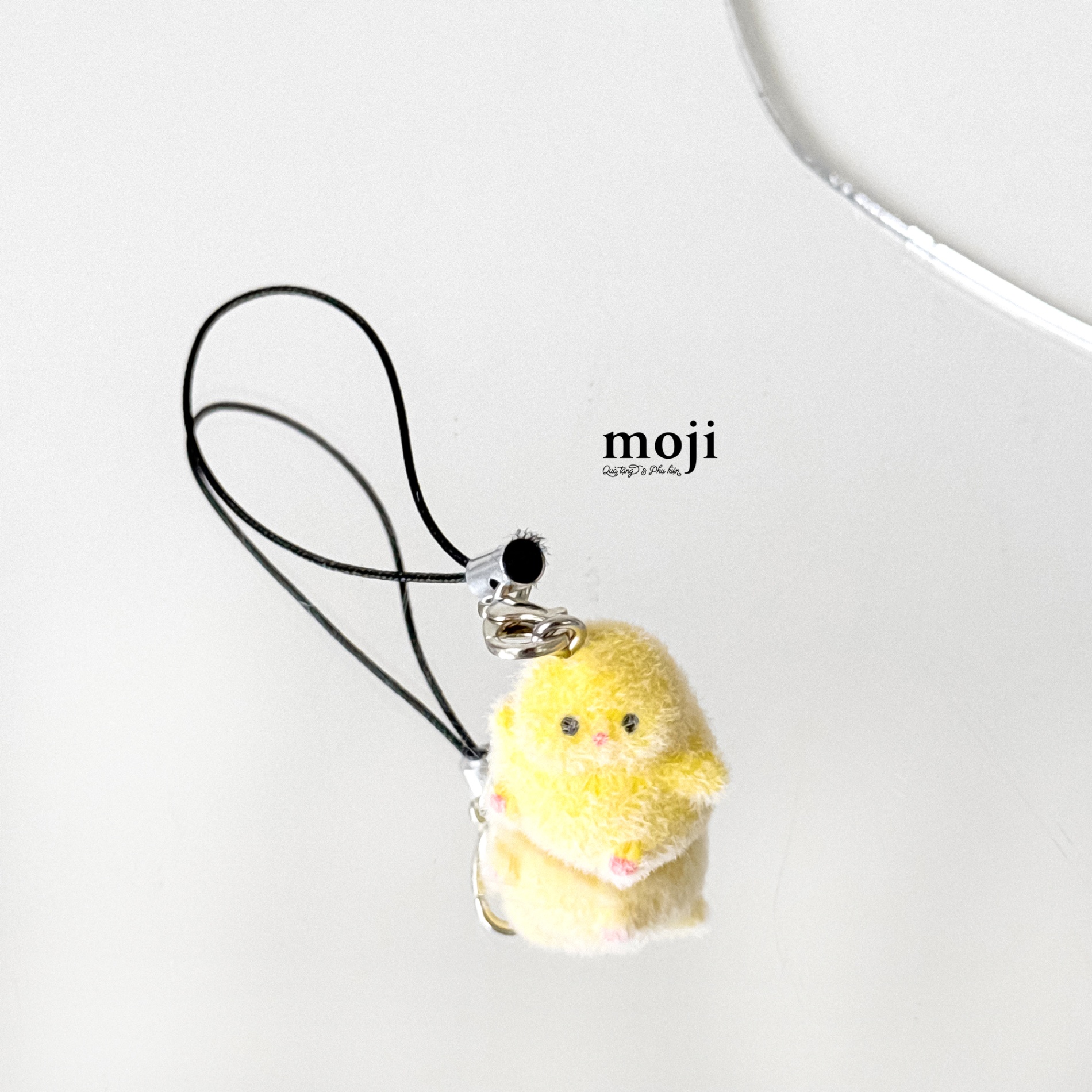Móc đeo điện thoại Cute chick gà béo lông ngắn